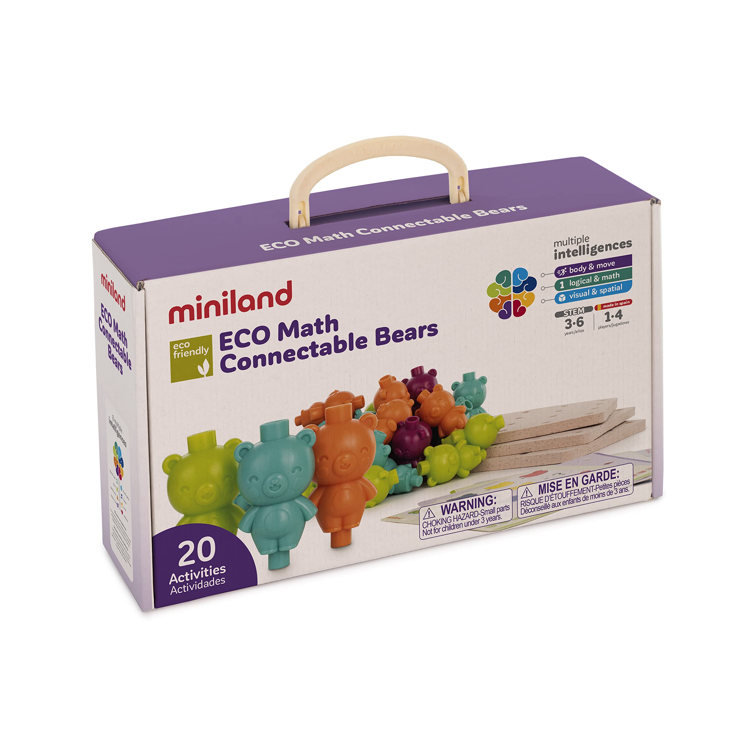 Miniland Eco Colors Bears: Zestaw matematyczny Wykonane z bioplastyku.