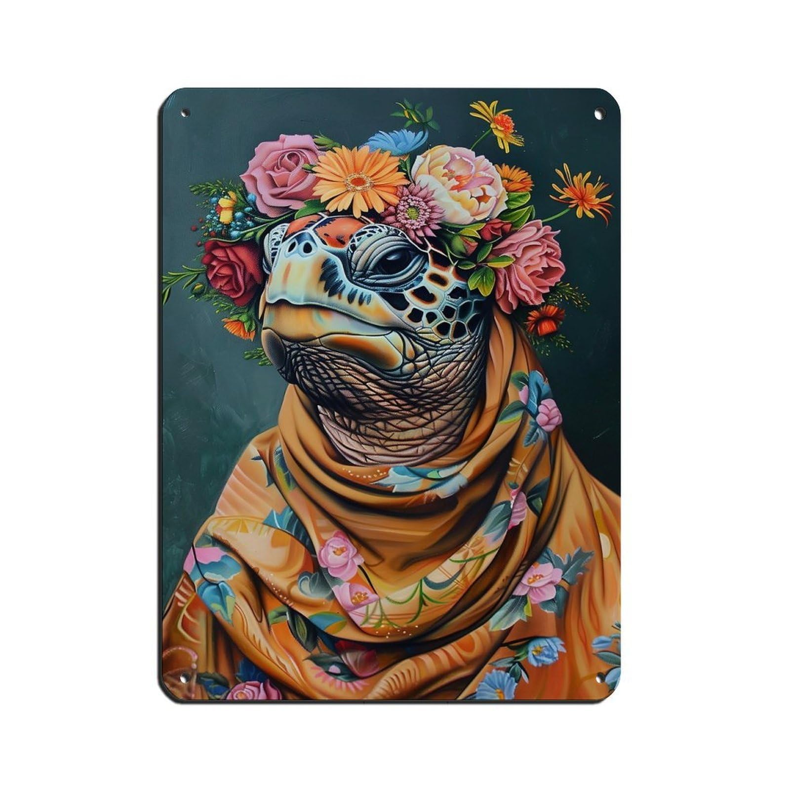 Matisse Flower Turtle Poster Tin Sign Vintage Metal Pub Club Cafe Bar Home Wall Art Decoration Poster Retro 12x16inch(30x40cm)