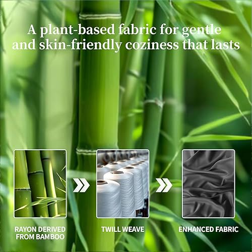 Miniatura 4 de Shilucheng Juego de sábanas 100% de bambú refrescante, tamaño matrimonial, sábanas suaves de 1800 hilos, bolsillo profundo de 16 pulgadas,