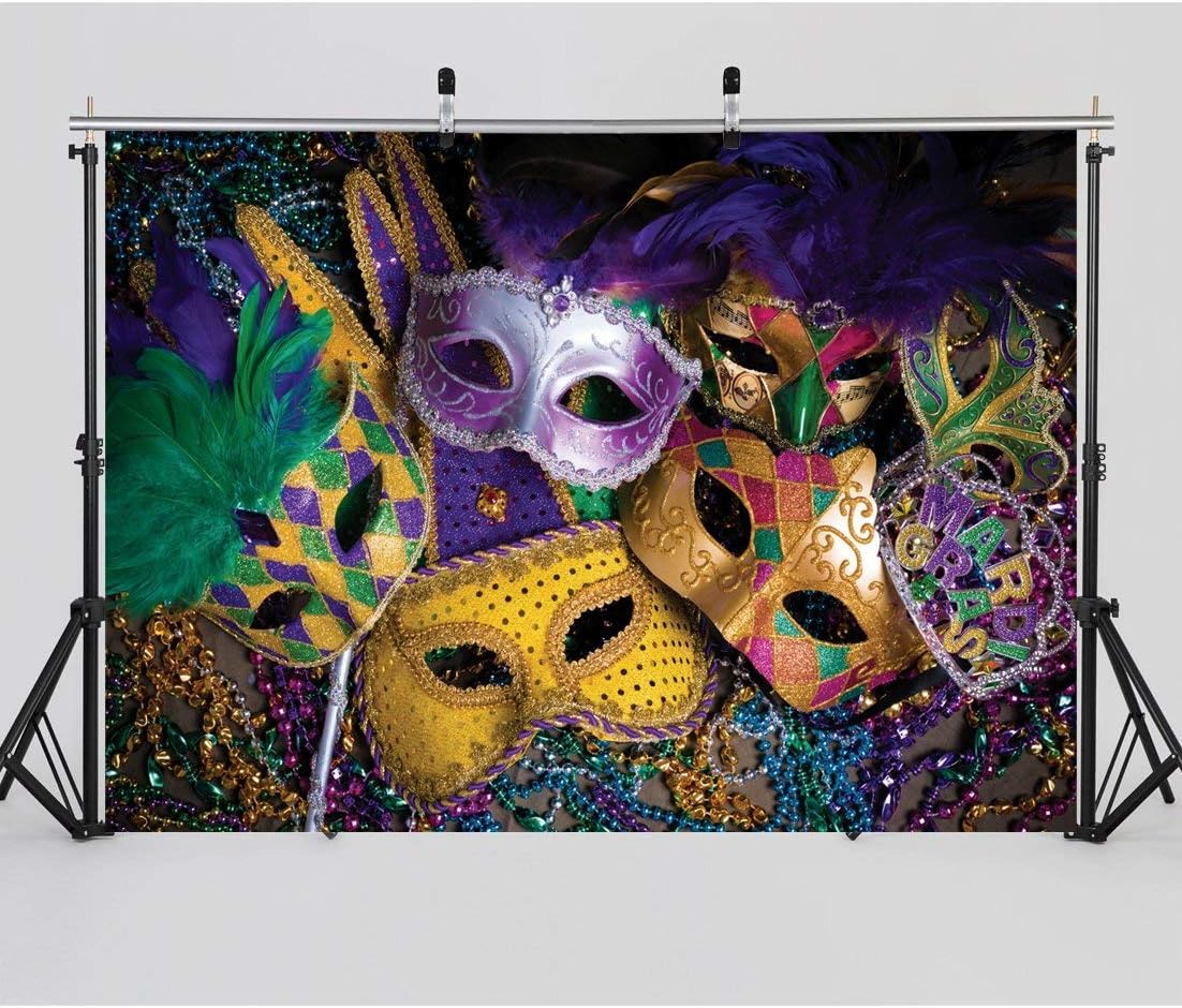 Mardi Gras Theme Photography Backdrop Masquerade Backgrounds Birthday Dancing Party Photo Booth for Wedding Bachelorette Party Decorations Banner 61