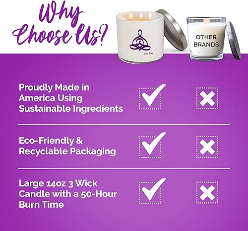 Miniatura 9 de Vela grande de vainilla y lavanda, velas perfumadas para el hogar, vela grande de 3 mechas de aromaterapia vertida a mano para 50 horas de tiempo de
