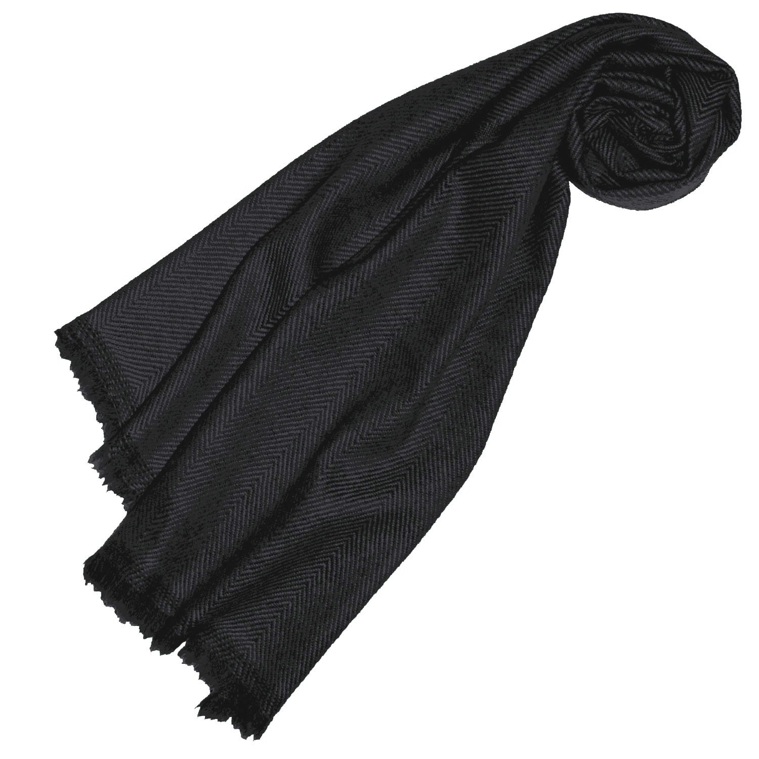 Lorenzo Cana Sciarpa da uomo, 100% cashmere, in fibra naturale, motivo a spina di pesce 7822977711