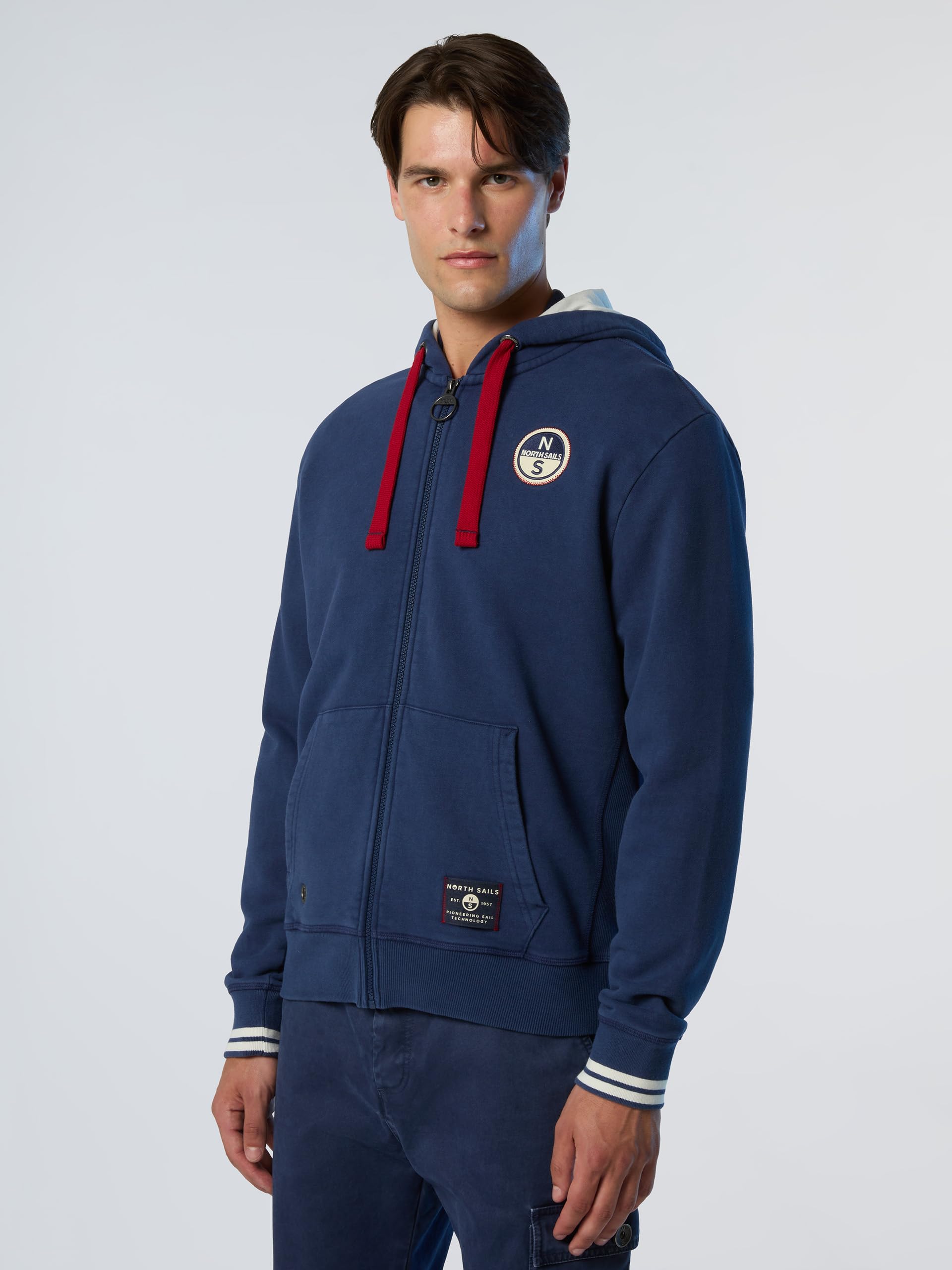 NORTH SAILS Felpa Hoodie Uomo Archive in Cotone Organico con Zip