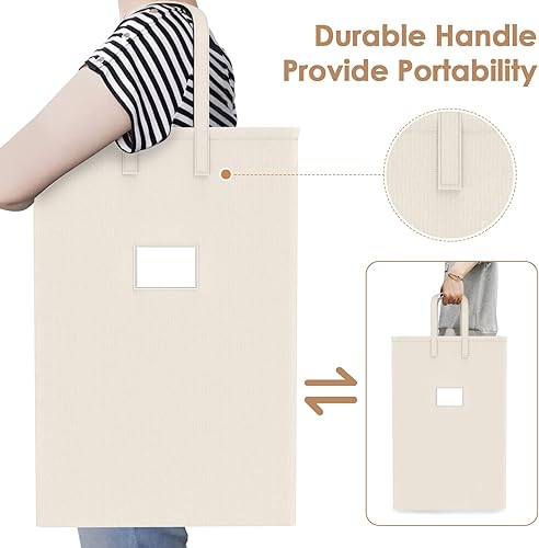 Miniatura 4 de Cesta grande para la ropa sucia de 75 litros con asas, cesta de ropa sucia para dormitorio, impermeable, cesta alta independiente impermeable, cesta