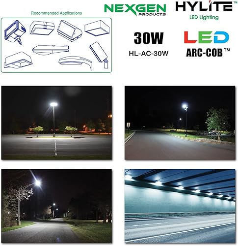 Miniatura 6 de Lámpara LED Arc-Cob de alto rendimiento de 30 W, 120º, (~100W HID), 50K, 4200 lm, 100 ~ 277V para iluminación de inundación, paquetes de pared y