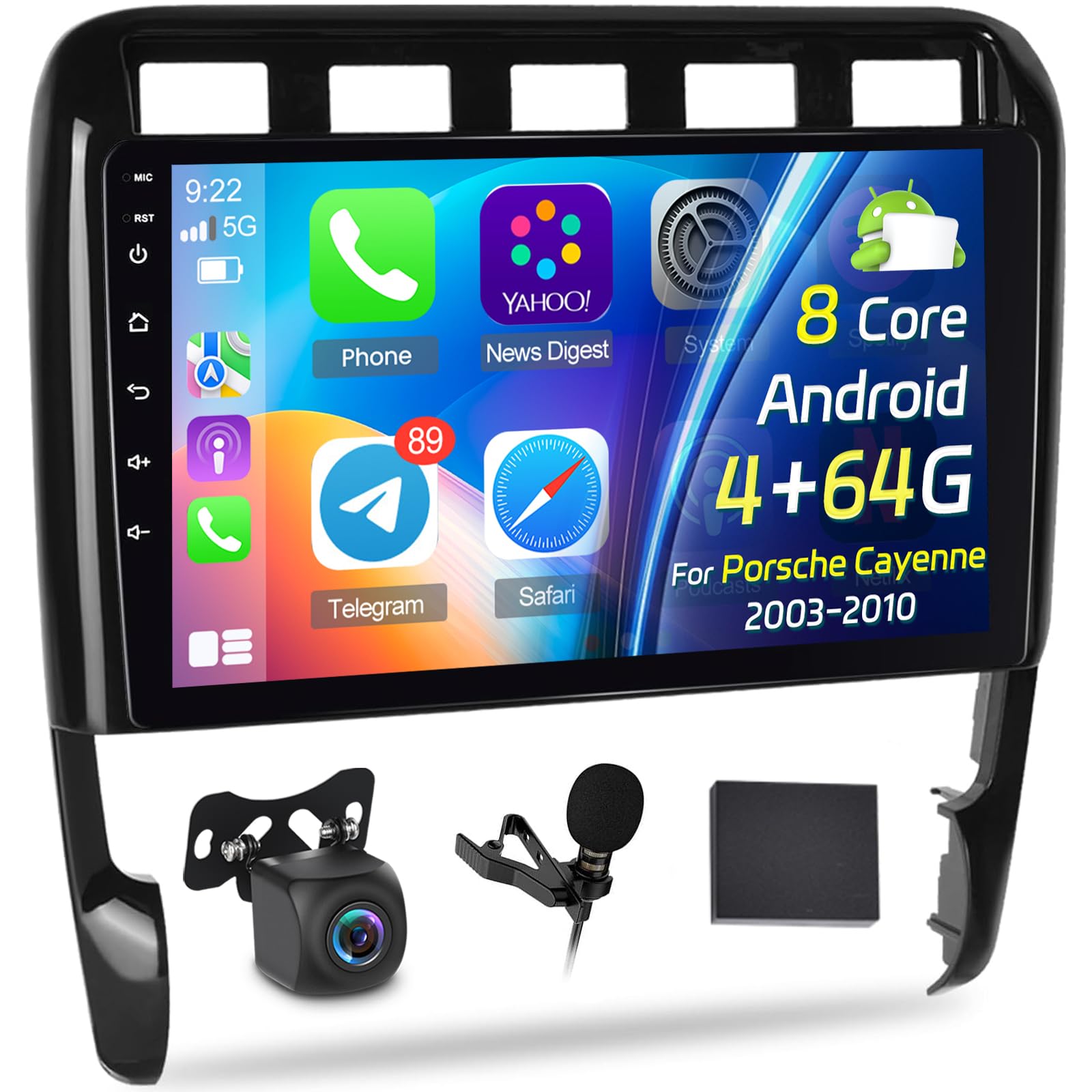 Amazon.com: [8 Core 4+64G] Car Radio for Porsche Cayenne 2003 2004