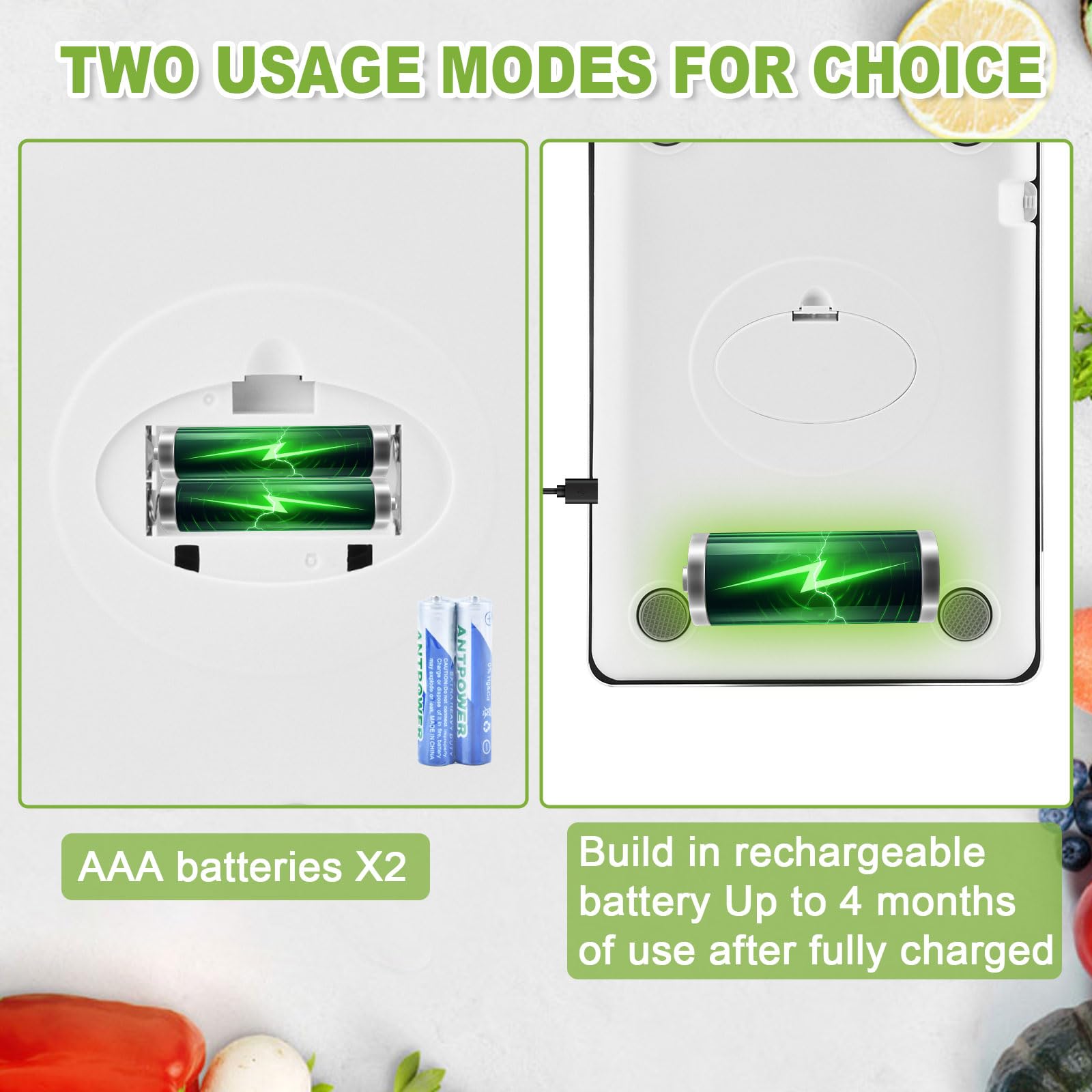 Digitale Küchenwaage, 15 kg, misst präzise Gramm und Unzen zum Backen, Kochen und Vorbereiten von Mahlzeiten, wiederaufladbarer 304 Edelstahl mit LCD-Display, Batterien und USB-Ladegerät im