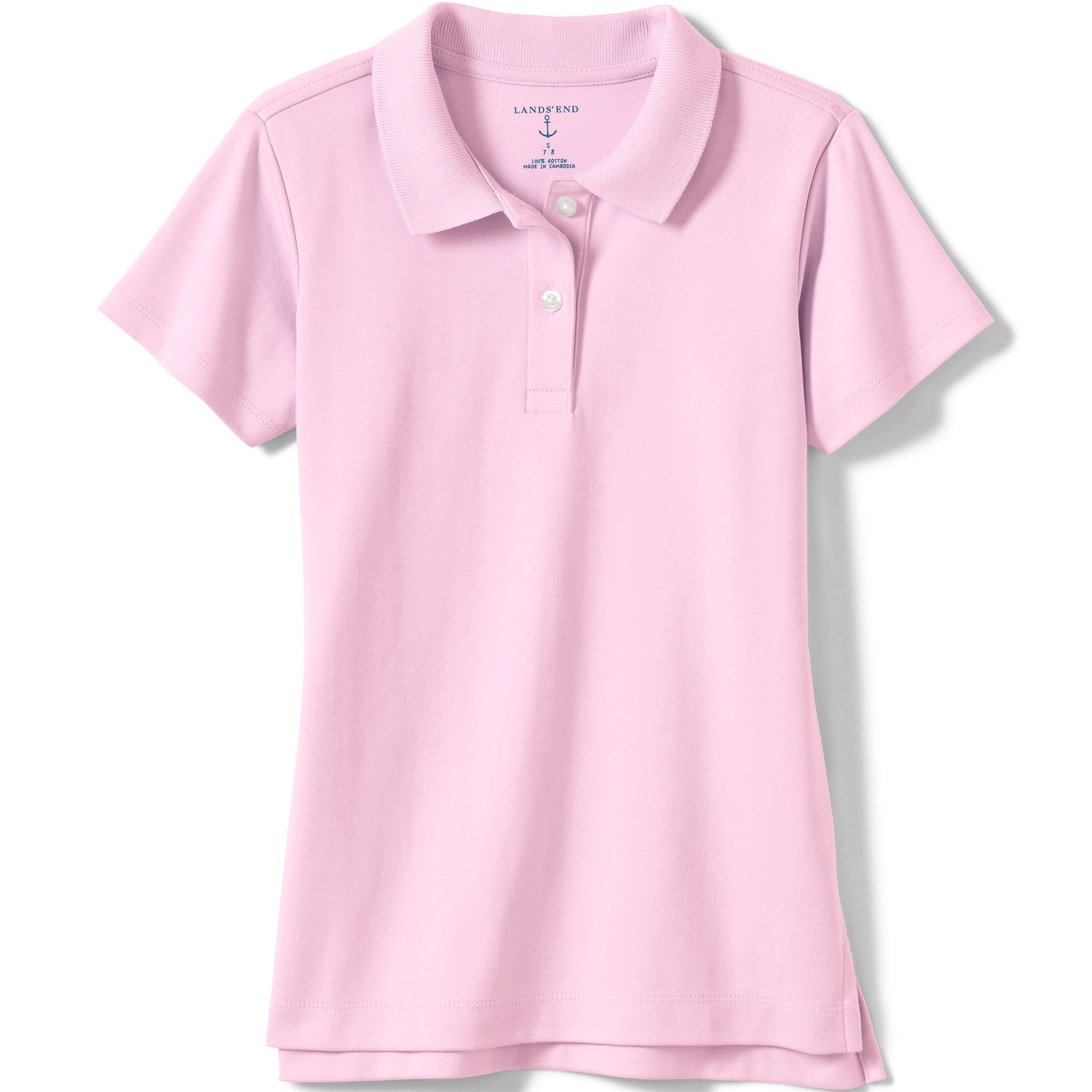Lands' End School Uniform Girls Short Sleeve Feminine Fit Interlock Polo Shirt