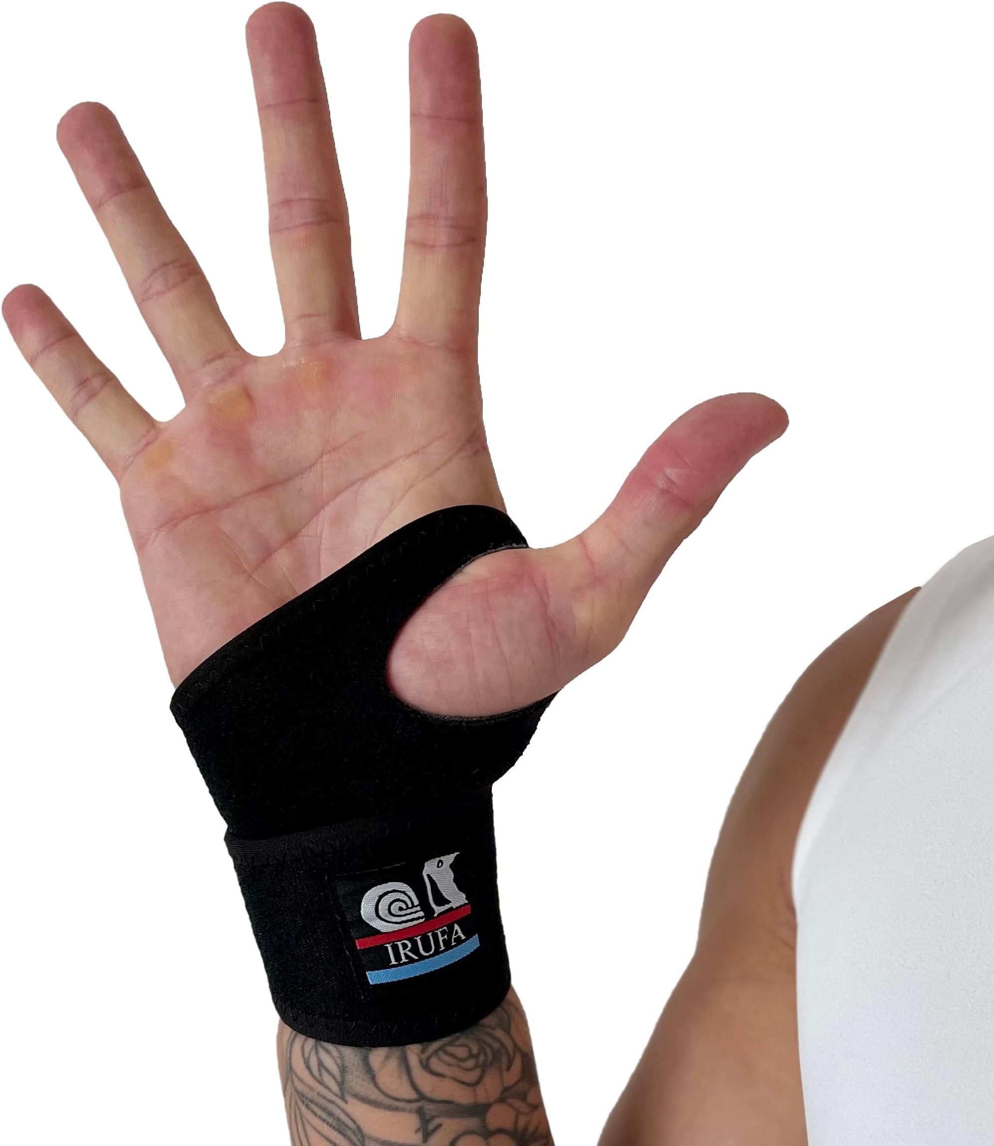 WR-OS-15, 3D Breathable Elastic Knit Fabric Thumb & Wrist Brace Support Wrap, One PCS for Volleyball Badminton Tennis Basketball Weightlifting,Baseball, Yoga,GYM