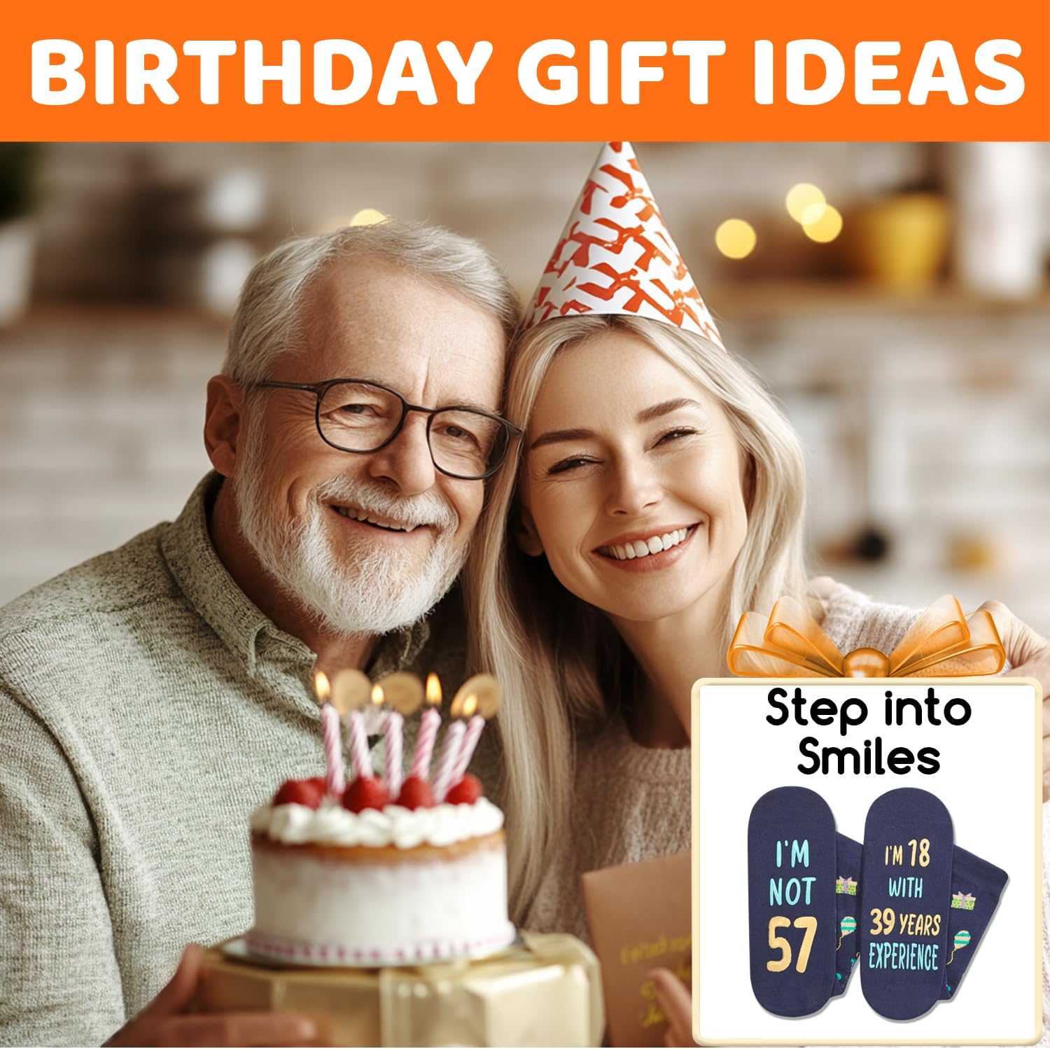 HAPPYPOP Birthday Gifts for Mom Dad - Ideal Socks for Seniors in 50s with Greeting Card - Image 6
