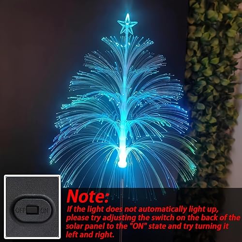 Miniatura 9 de WRRLIGHT 6 luces solares de árbol de Navidad para exteriores, impermeables, para árbol de Navidad, medusas, 5 capas, fibra óptica, 7 colores