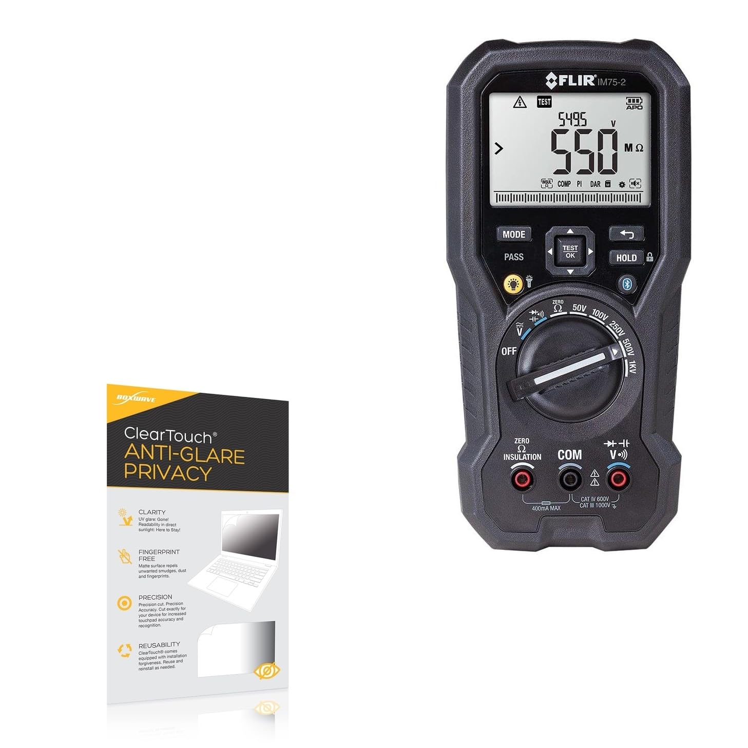 BoxWave Screen Protector Compatible with FLIR IM75-2 - ClearTouch Anti-Glare Privacy (2-Pack), Privacy Screen Protector Flexible Film Anti-Glare