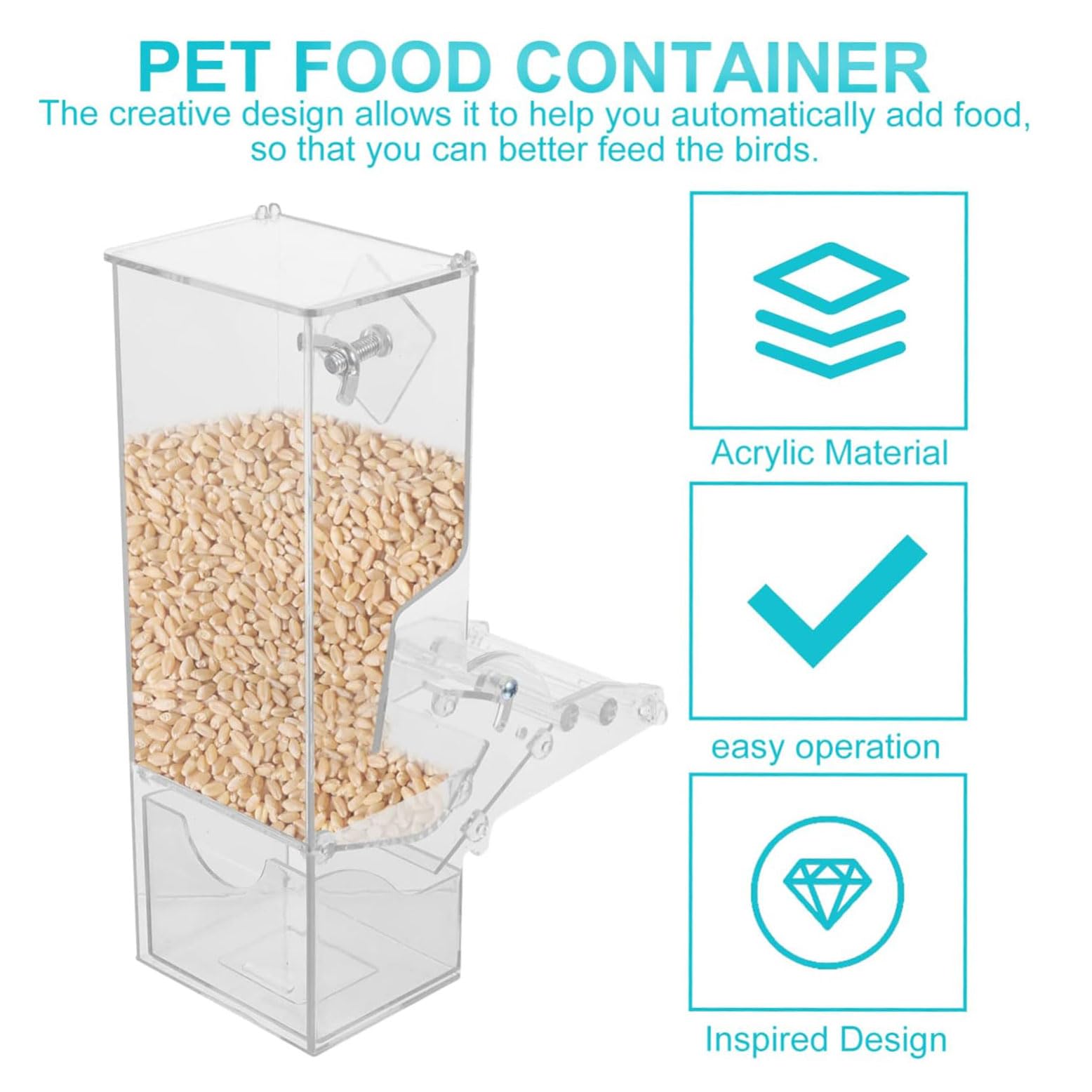 esmen Comederos Comederos para pájaros Transparentes de Gran Capacidad, comedero para pájaros Silvestres a Prueba de derrames, alimentador automático para pájaros para decoración de Jardines