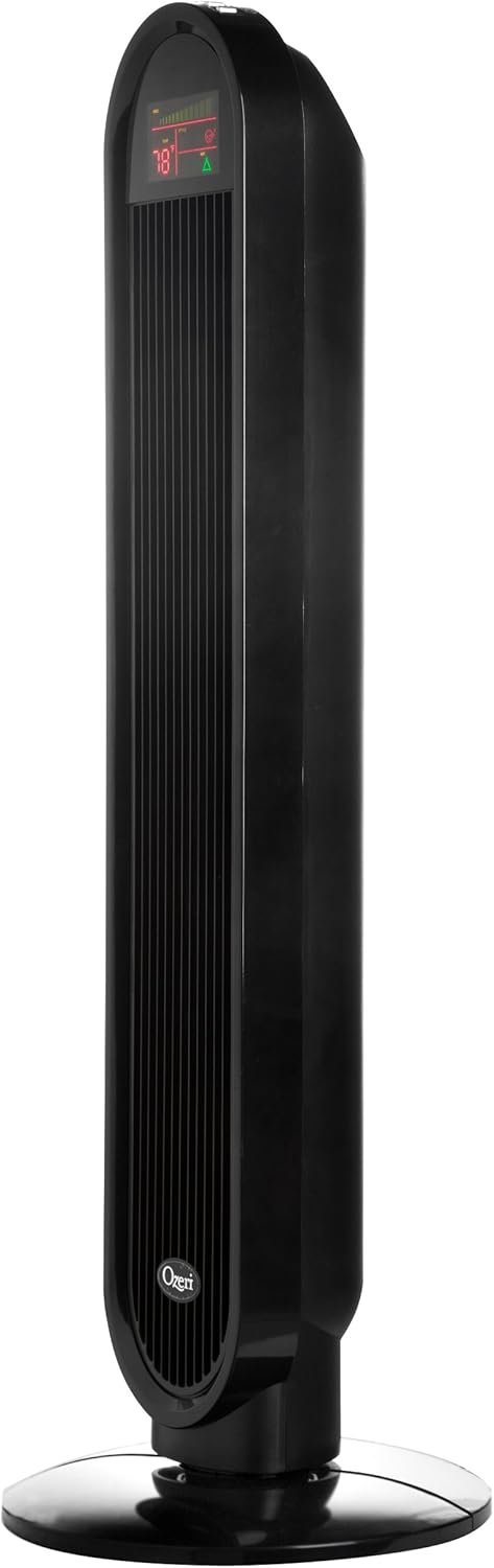 Ozeri 360 Oscillation, Micro-Blade Noise Reduction Technology Tower Fan, Black, Model:OZF5