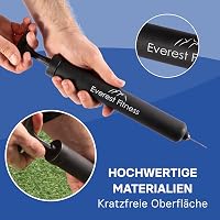 EVEREST FITNESS Labdapumpa 30 cm - Kézi Pumpa Futball, Kosárlabda, Röplabda és Kerékpár Felfújásához, 2 Tűvel és Levehető Csővel, 100g 5