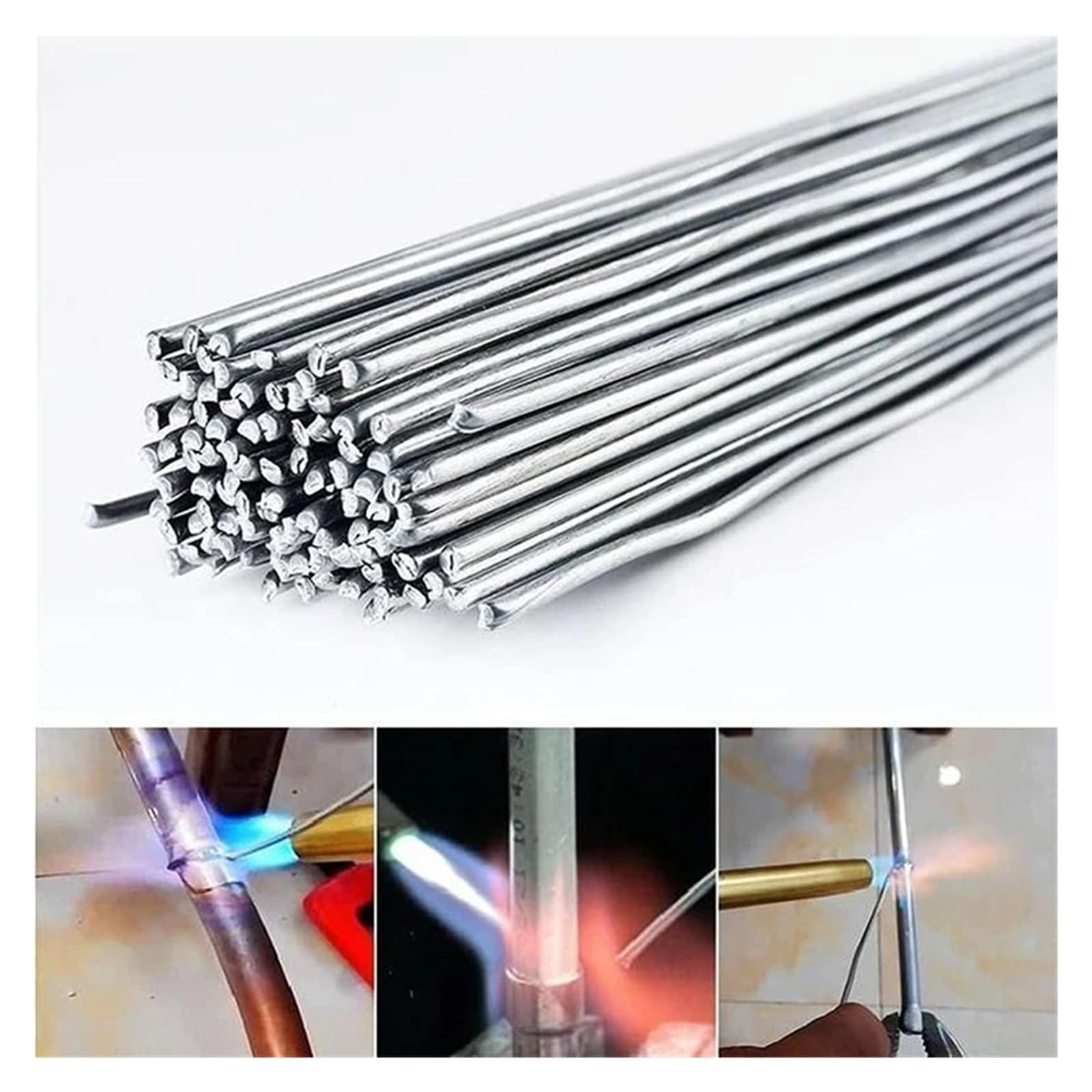 50~10 piezas de varillas de soldadura de aluminio sin necesidad de polvo de soldadura, soldadura fuerte de baja temperatura(2.0x250mm,50pcs)