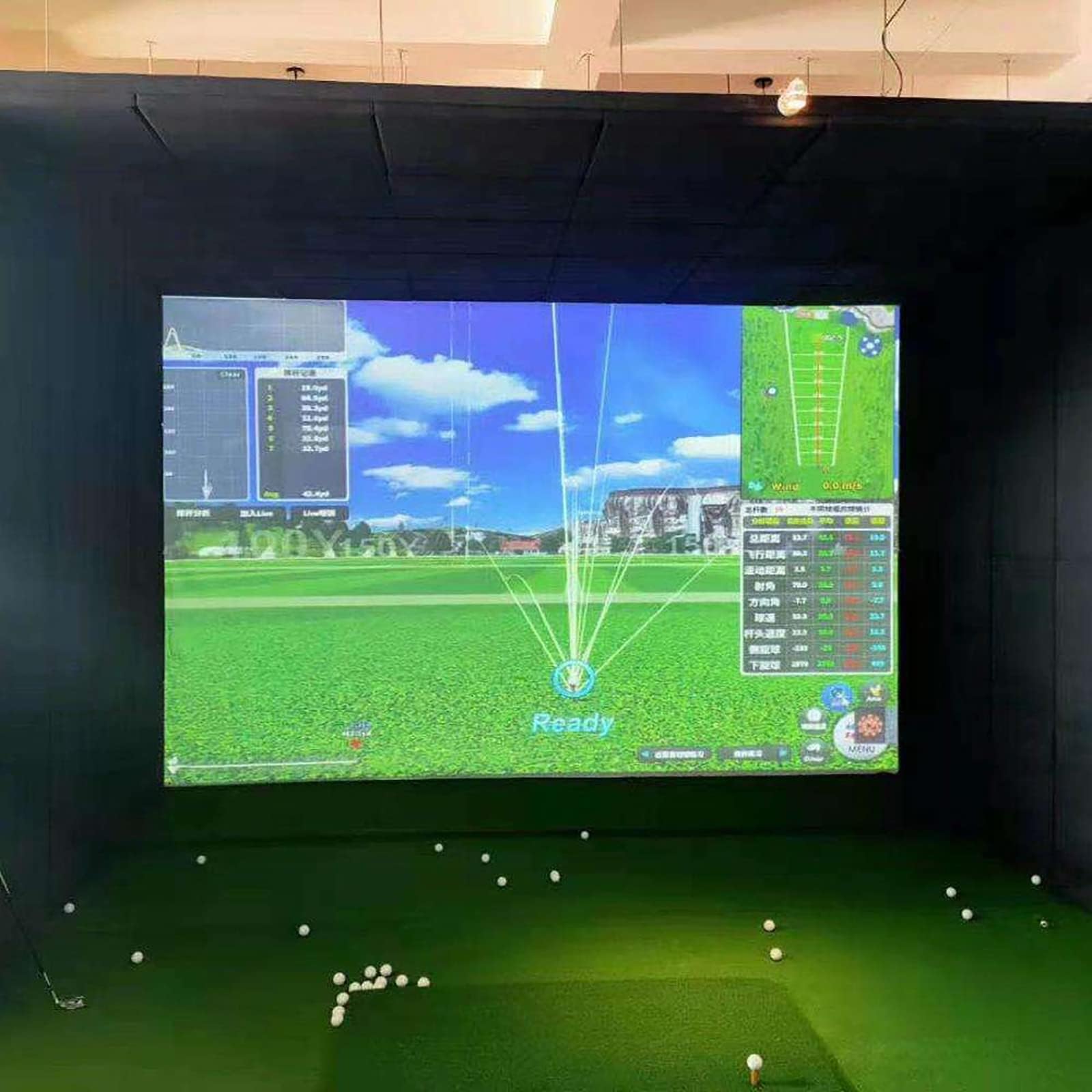Schermo a impatto per simulatore di golf, durevole, ammortizzato, resistente agli urti con fori per occhiello, schermo per proiettore per allenamento di golf
