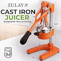 Vista 2 de Zulay - Exprimidor de limón y lima de metal comercial, de alta calidad, resistente, exprimidor de jugos manual