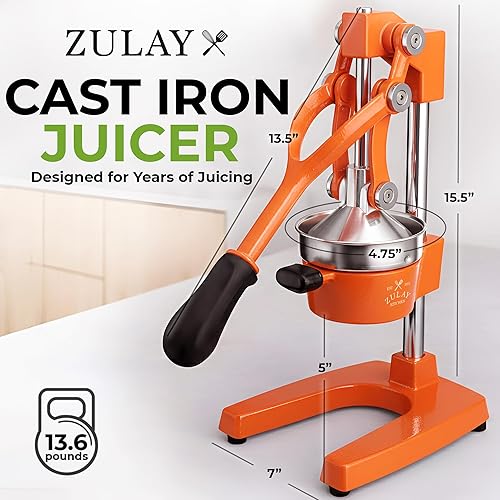 Miniatura 2 de Zulay - Exprimidor de limón y lima de metal comercial, de alta calidad, resistente, exprimidor de jugos manual