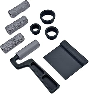 Mini Texture Roller - Starter Set, Textured Rolling Pin and Accessories for Modeling Putty and Clay, Custom Miniature Bases, Wargame Terrain, Dioramas, Jewerly, Craft Molds