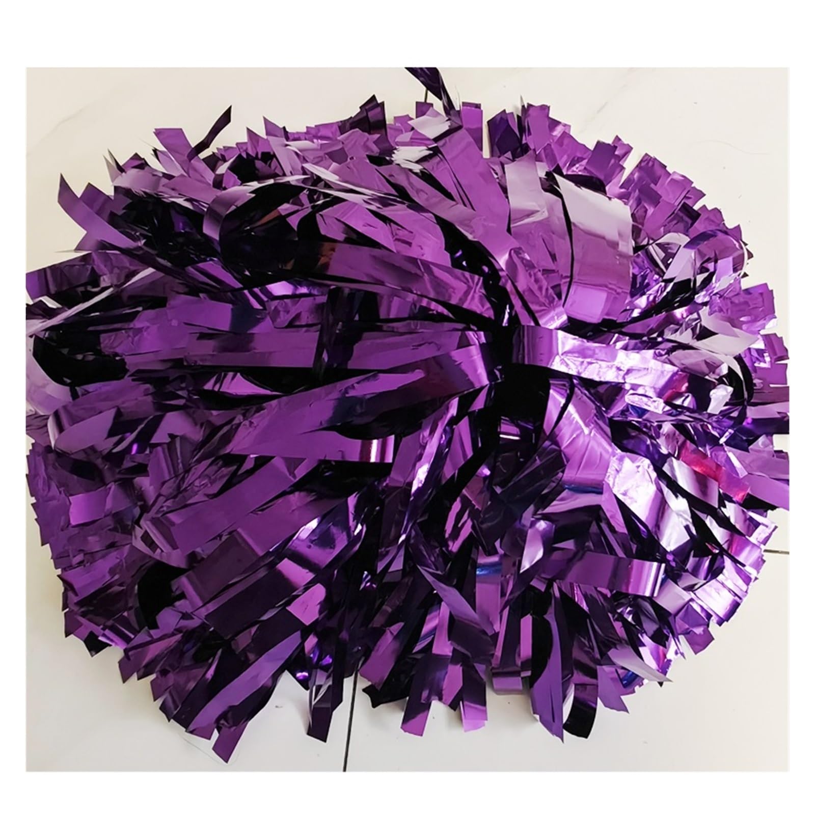 Cheerleader Pompons Cheerleading-Pompon, metallisch, weiß, Regenbogenfarbe