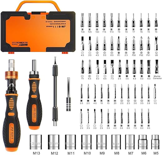 Household Tool Set, Ratchet Screwdriver Kit, Jakemy 69-Piece Repair Tool Set,General Homeowner's Tool kit with Plastic Toolbox Storage Case, Most...