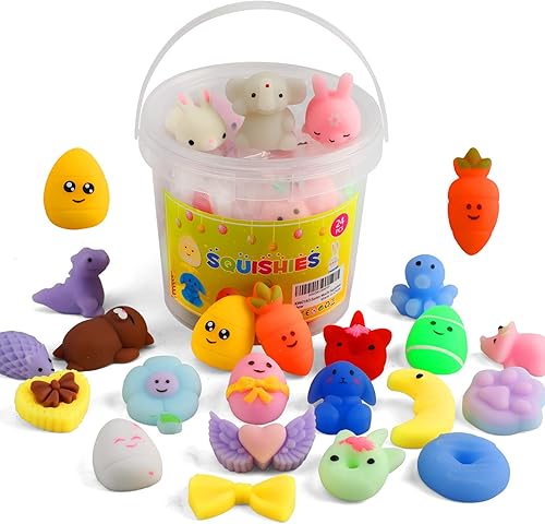 Miniatura 12 de KINGYAO Squishies juguete blando 24 piezas, recuerdos de fiesta para niños, juguete blando Mochi, juguete moji para niños, mini juguetes Kawaii