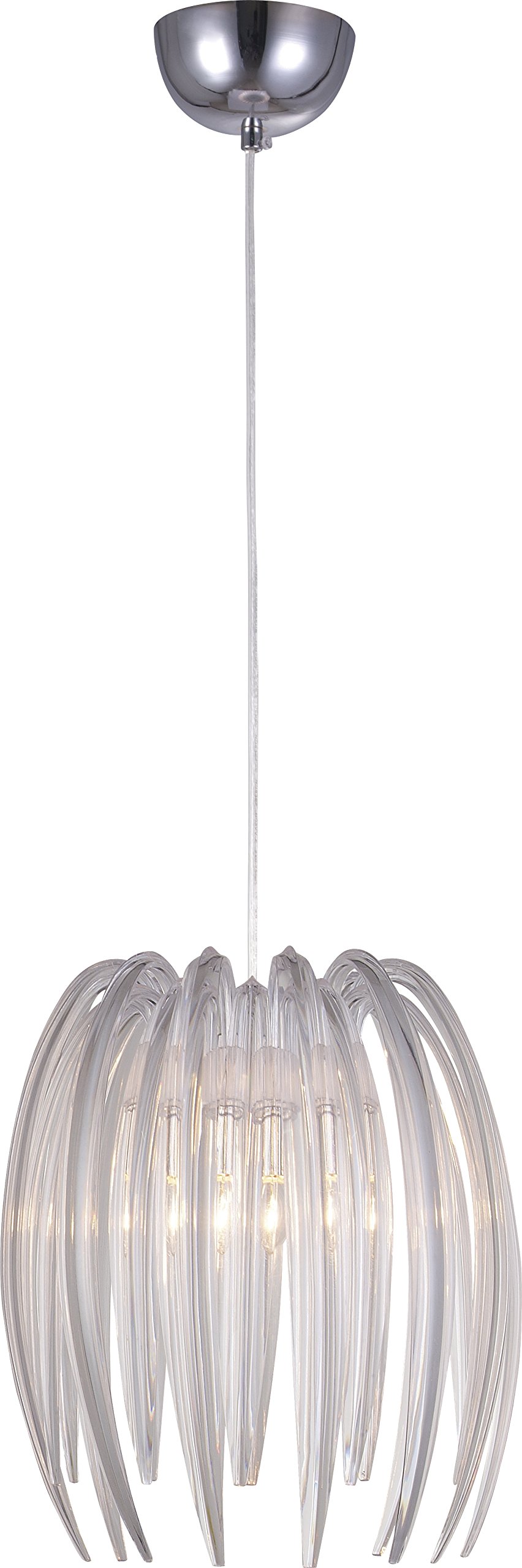 sulion Medusa Pendant Light E27, 60 W, Chrome and Transparent, 25 x 25 x 40 cm