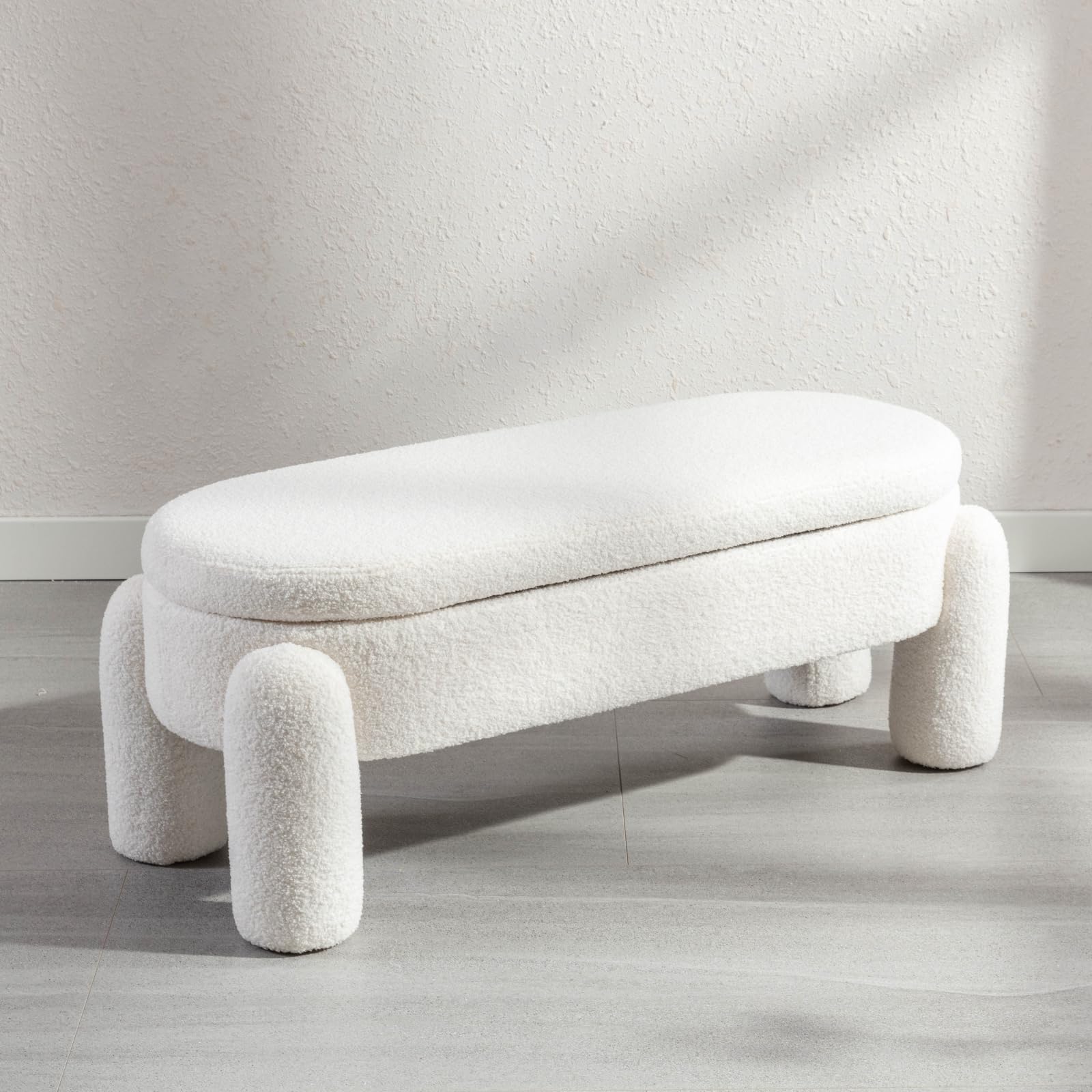 Lussuosa Panca Portaoggetti Imbottita in Velluto, Decorazione di Alta qualità Mobili estremità del Letto Panca Pouf Portaoggetti, Comoda Scarpiera Poggiapiedi per Soggiorno Ingress
