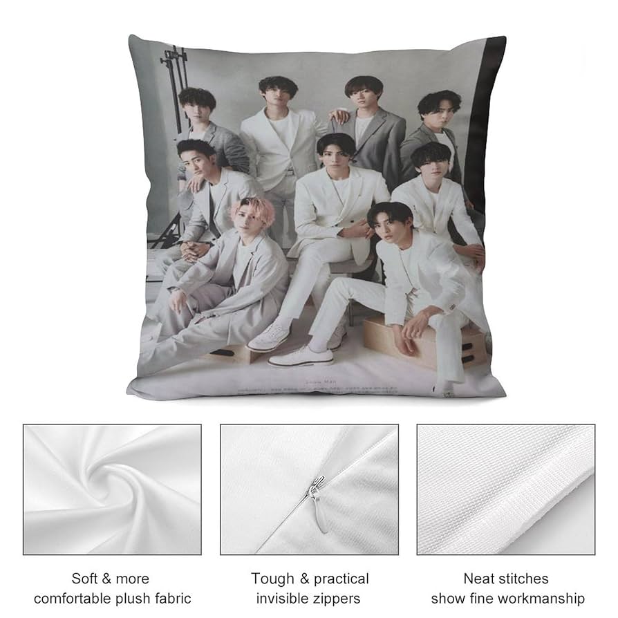 ひろこManラウールクッションカバー1580円 Amazon｜Snowman 目黒蓮 ラウール 岩本照 深澤辰哉 佐久間大介