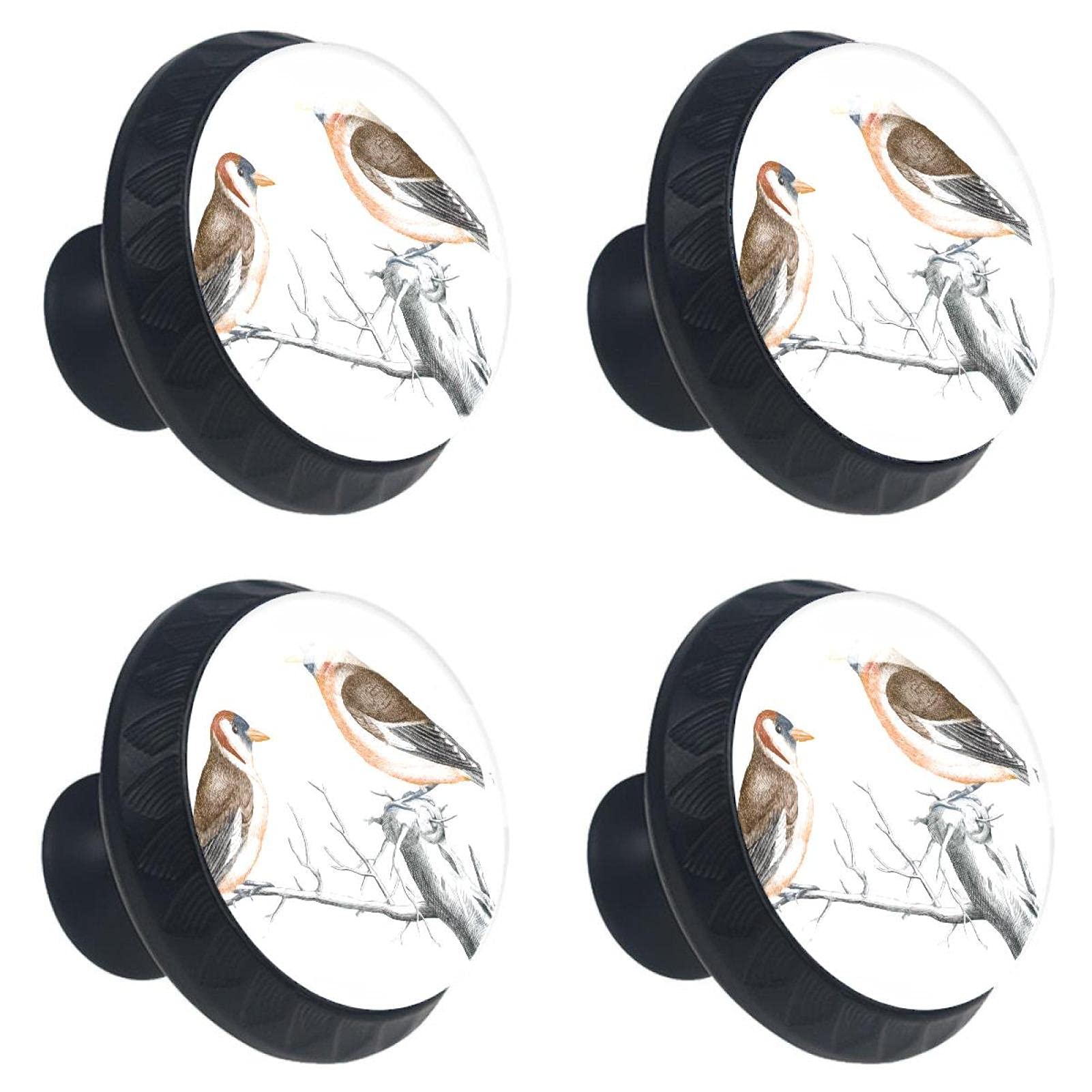 Poignées de commode oiseaux sur branche en cristal de 30 mm