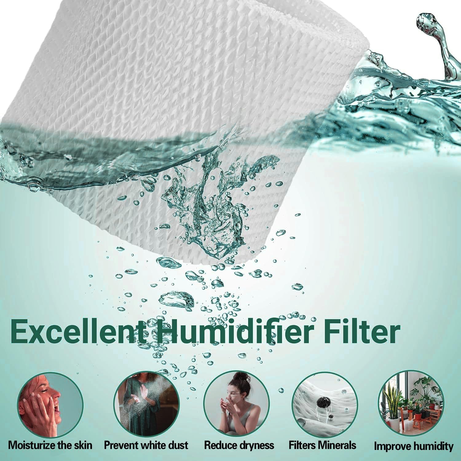 MAF2 Super Wick Humidifier Filter, for Aircare/Essick Air/Moist Air Humidifier MA0600, MA0601, MA0800, MA08000, Kenmore 5408,154080,32 15508 Filters, Humidifier Replacement Wicks - 4-Pack