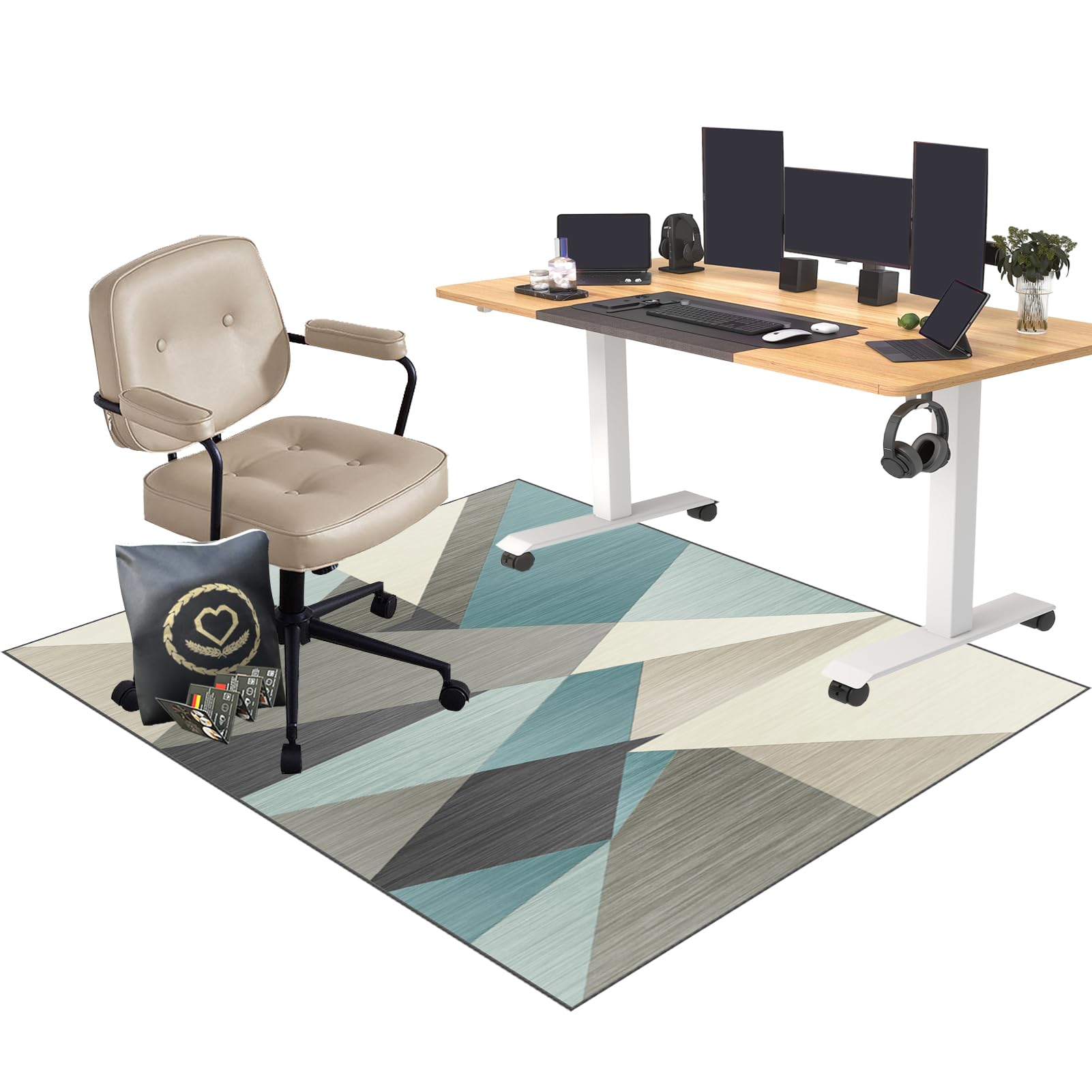 CCTSA 90 x 120 cm Heavy Duty Office Chair Mat for Hard Floors | Floor Protector for Rolling Chair | Desk Protector Mat | Floor Protection Mat | Gaming Chair Mat for Carpet Floors