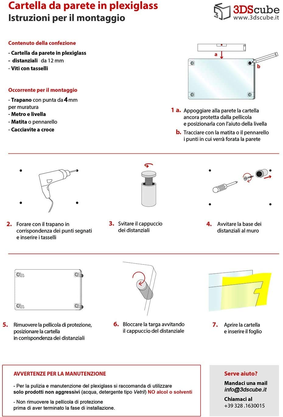 Espositore in plexiglass di ALTISSIMA qualità, da parete, targa a tasca apribile in plexiglass, porta avvisi e depliant formato A2 60x42 cm, completa di distanziali in alluminio (A2 Orizzontale)