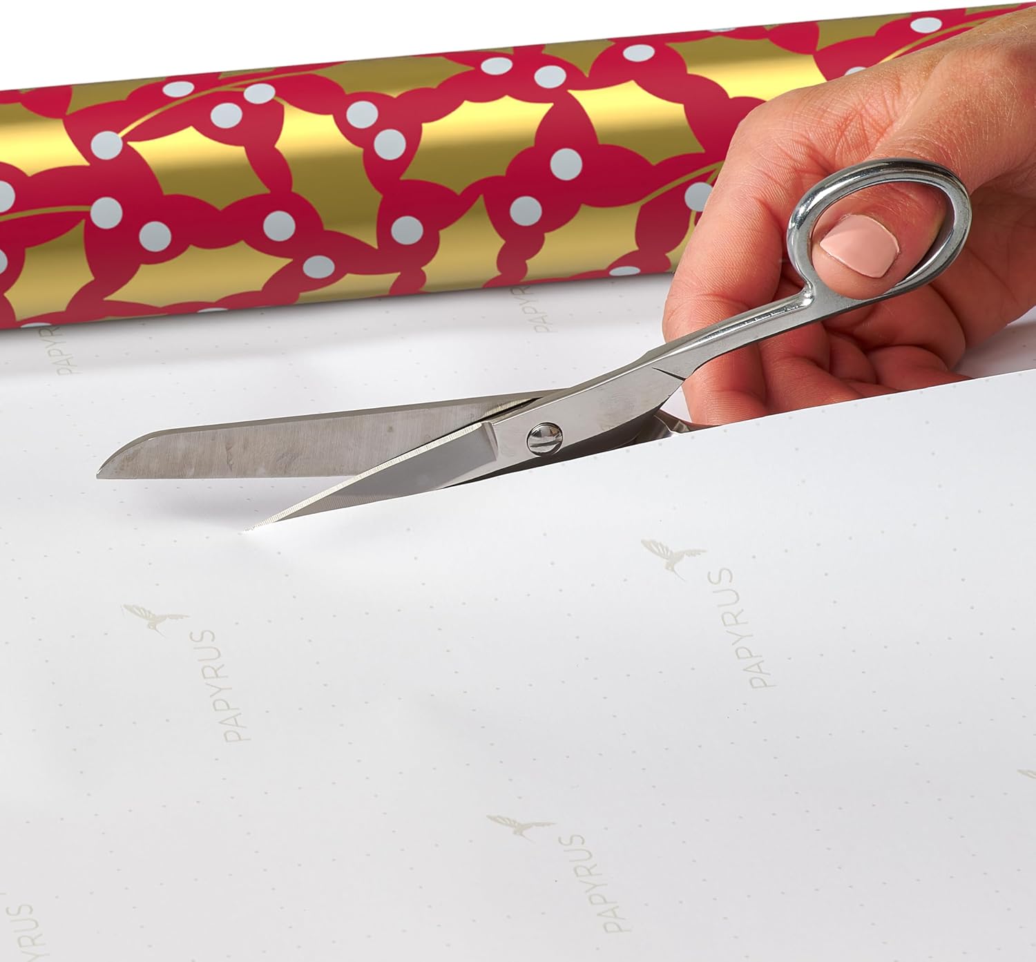 Papyrus Christmas Wrapping Paper Rolls, Greenery, Lettering and Polka Dots (3 Rolls, 22.5 sq. ft.)