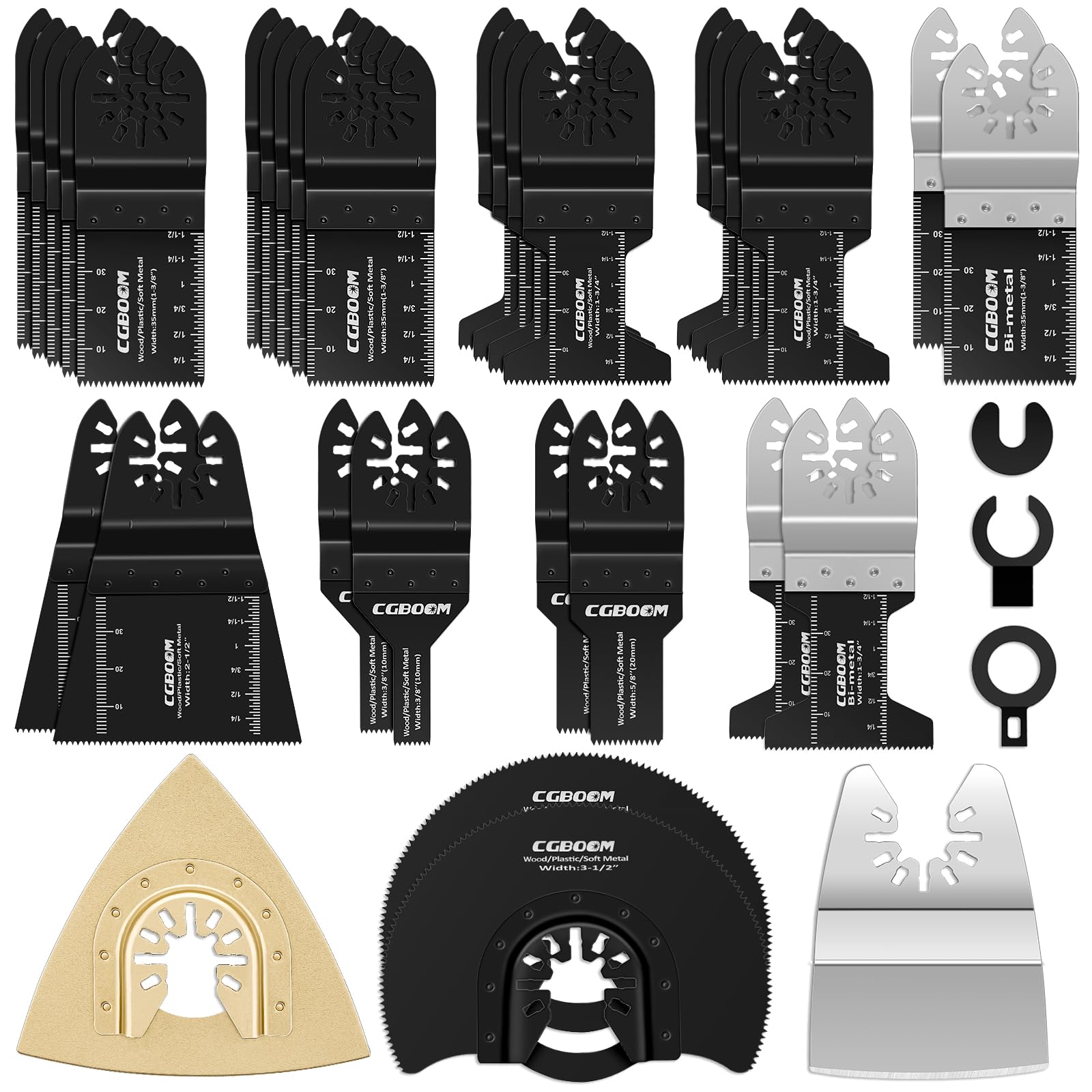 35 Pcs Oscillating Saw Blades Set Universal Metal Wood Multi Tool Blades Quick Release Multitool Accessories for Bosch DeWalt Fein Craftsman Ridgid Ryobi Makita Milwaukee