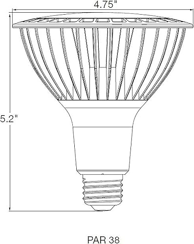 Miniatura 7 de Satco S22253 - Bombilla reflectora LED PAR38 de 33 vatios y 120 voltios de alto lúmenes; luz blanca natural de 5000 K; 500 lúmenes; base media E26;