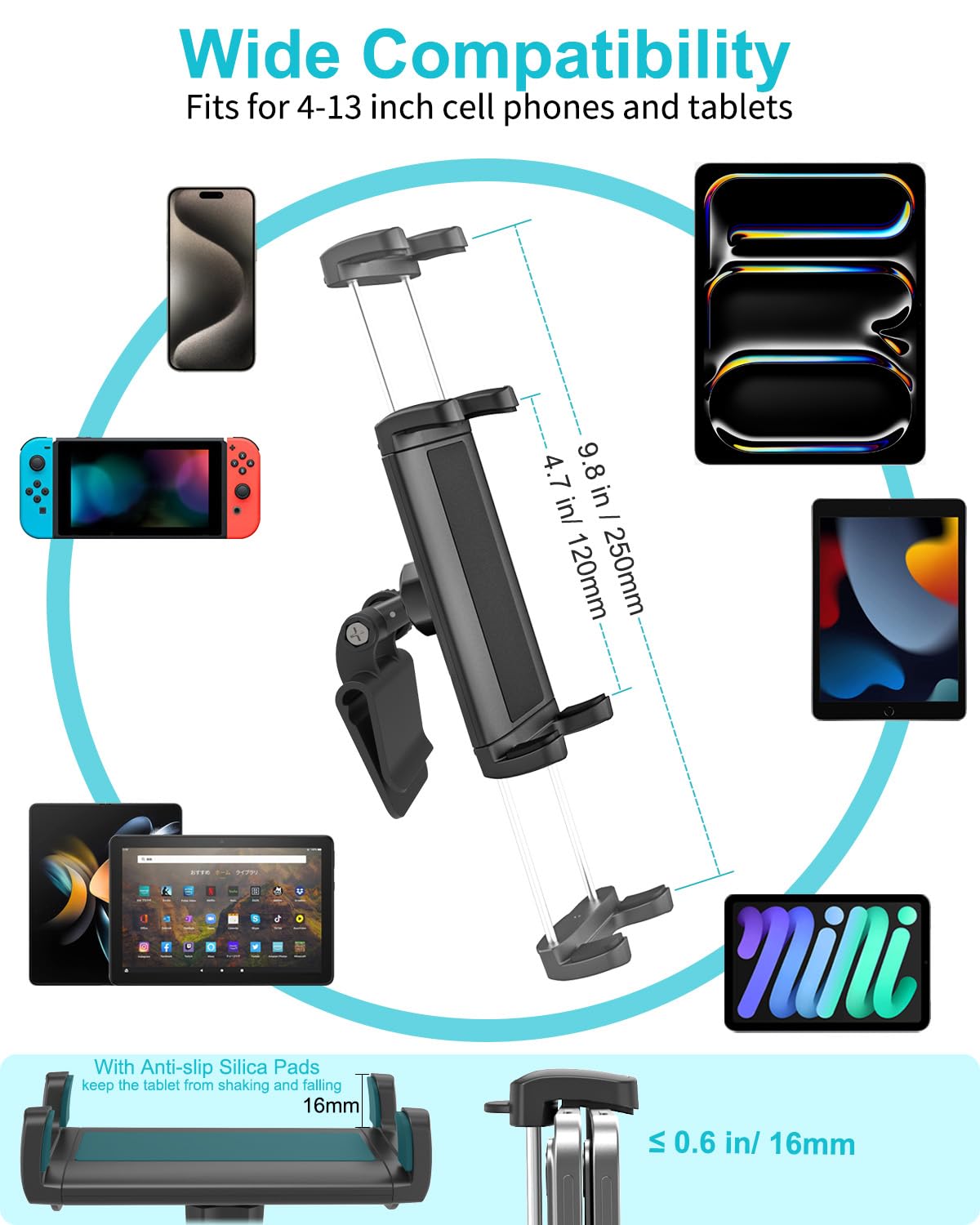 Support Appuie-tête Model 3/Y 2019-2021 Support Tablette Pour Siège Arrière Voiture - Compatible Tesla Model 3/Y 2019-2021 - Installation Facile Sur Appuie-tête Support Model 3/Y