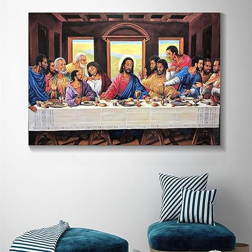 Miniatura 5 de FAGUANG Póster artístico de la última cena de Jesucristo y arte de pared, póster moderno para decoración de dormitorio familiar, 16 x 24 pulgadas