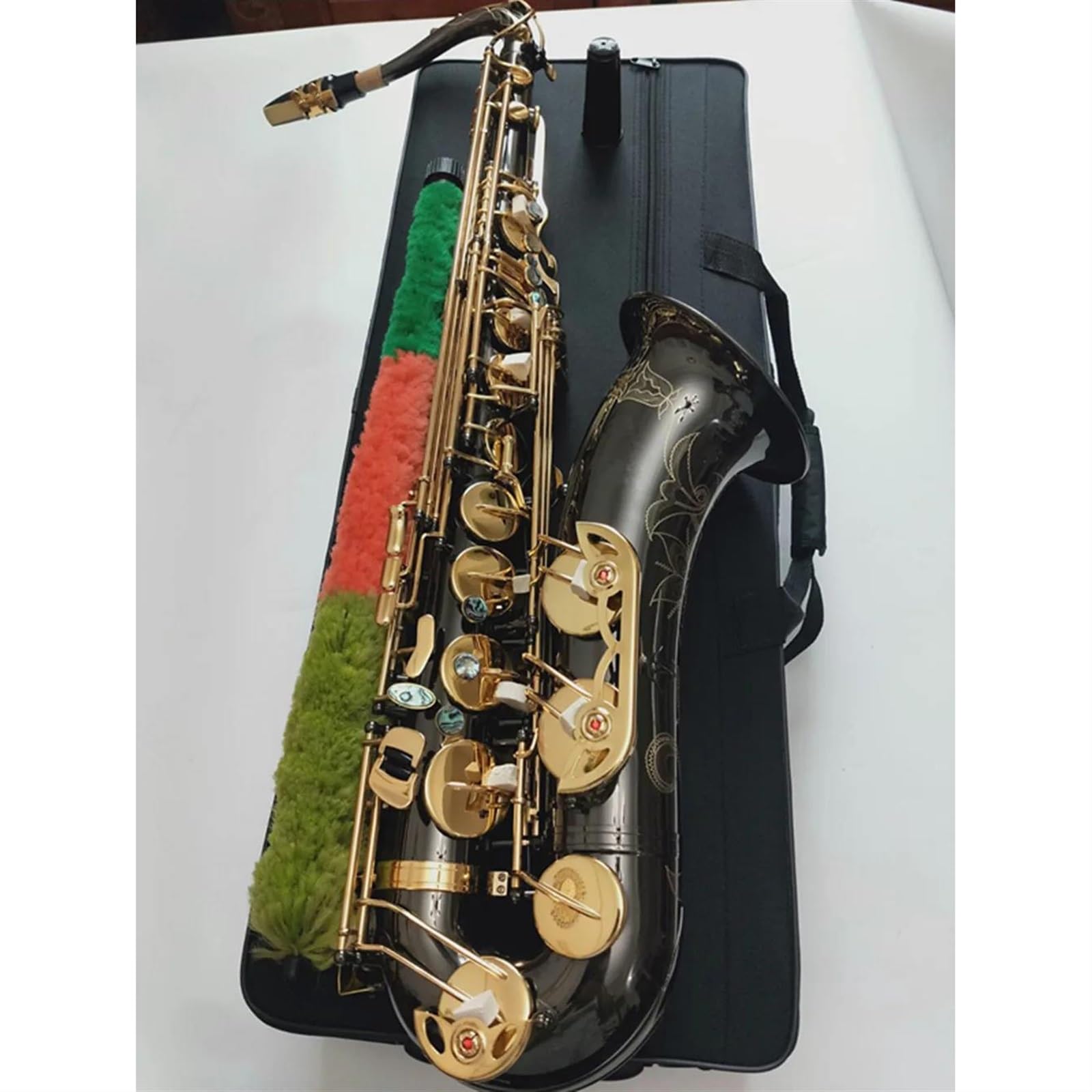 Strumento Sassofono Sassofono Tenore Professionale Performance Bb Flat Tune Musical Black Nickel Gold