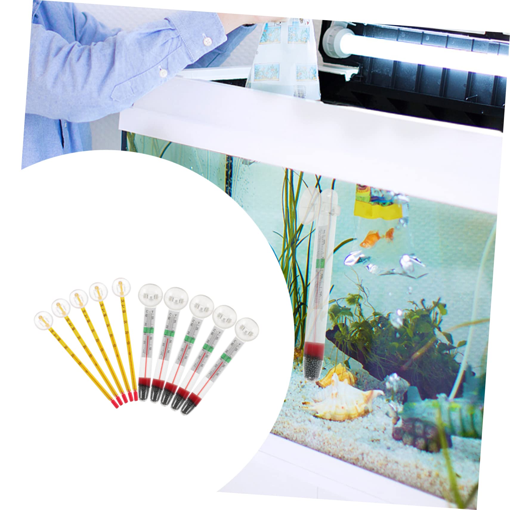 YARNOW 2 Set Termometro Per Acquario Profondo Accessori Galleggiante Termometro Per Pesci Temperatura Guidato Termometri Digitali Termometro Del Serbatoio Del Pesce Bicchiere 10 Pezzi*2