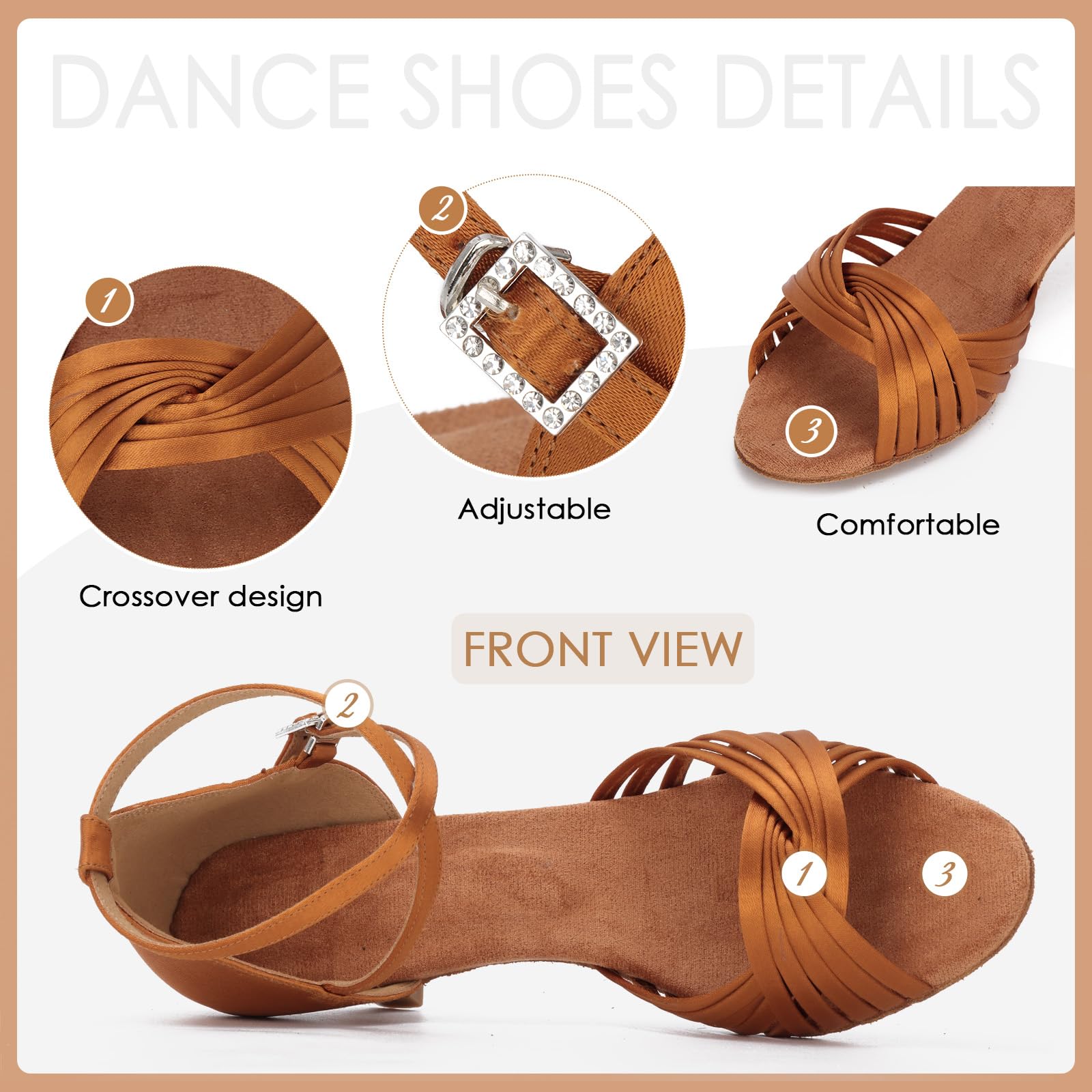 Scarpe da Ballo da Sala da Donna Latino Salsa Tango Bachata Scarpe da Ballo Formale