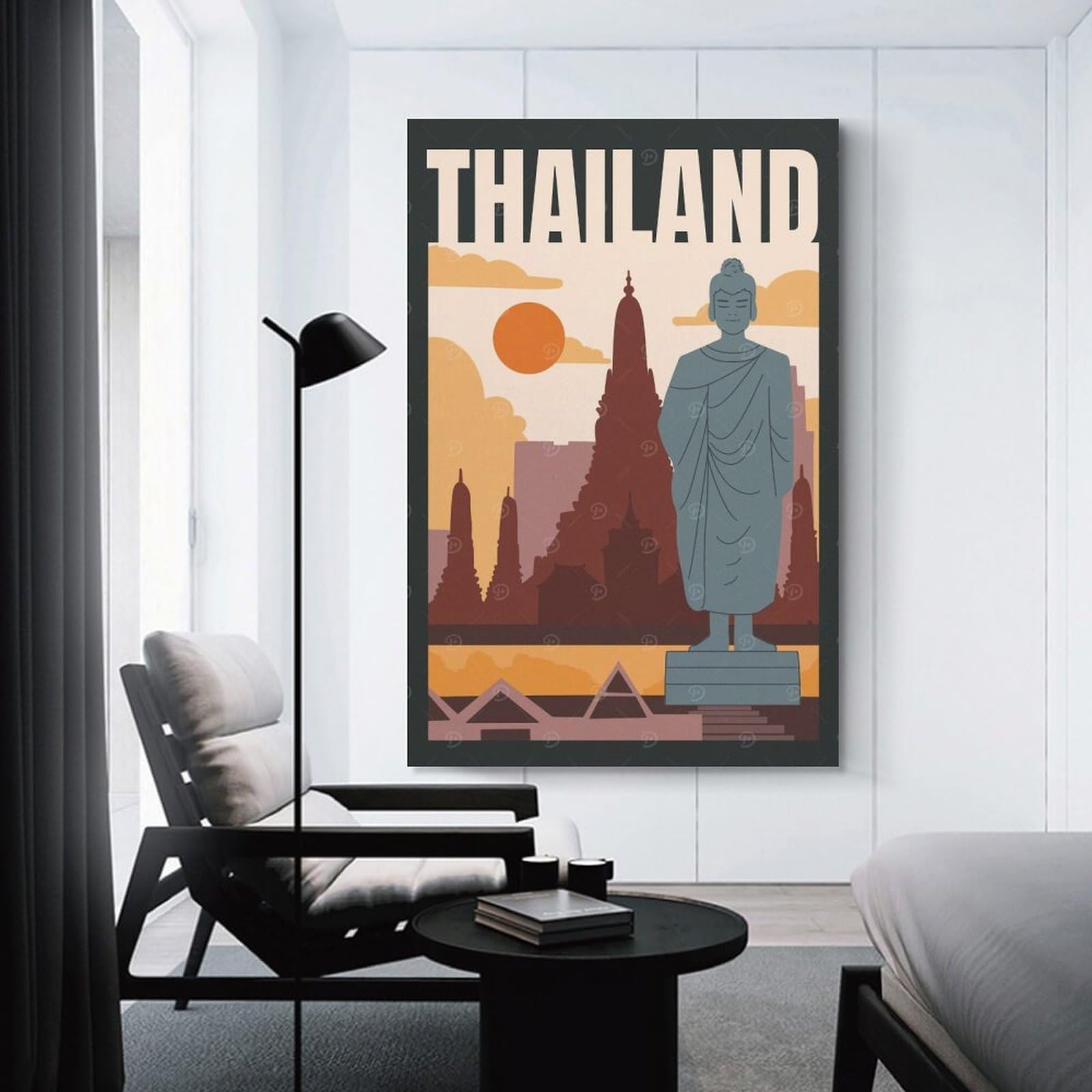 Junmoney Thailand Travel (2) Room Decor Wall Art, 12x18inch(30x45cm), for Entrance Walls, Hall Decor Or Foyers, A Neat Decor Update for Hallways