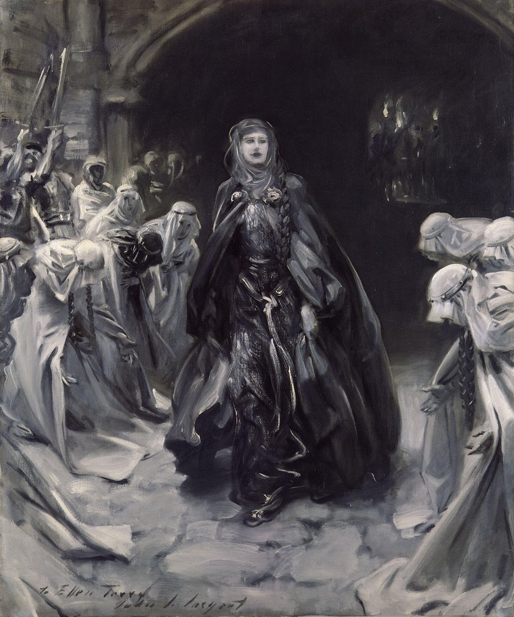 Portrait Alice Ellen Terry par Sargent grand tableau décoratif pour salon élégant