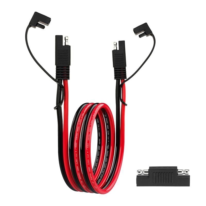 Cabo de Extensão SAE 10 AWG com Conector Rápido, Adaptador de Polaridade e Tampas Protetoras, 0,91 m unrulysoul
