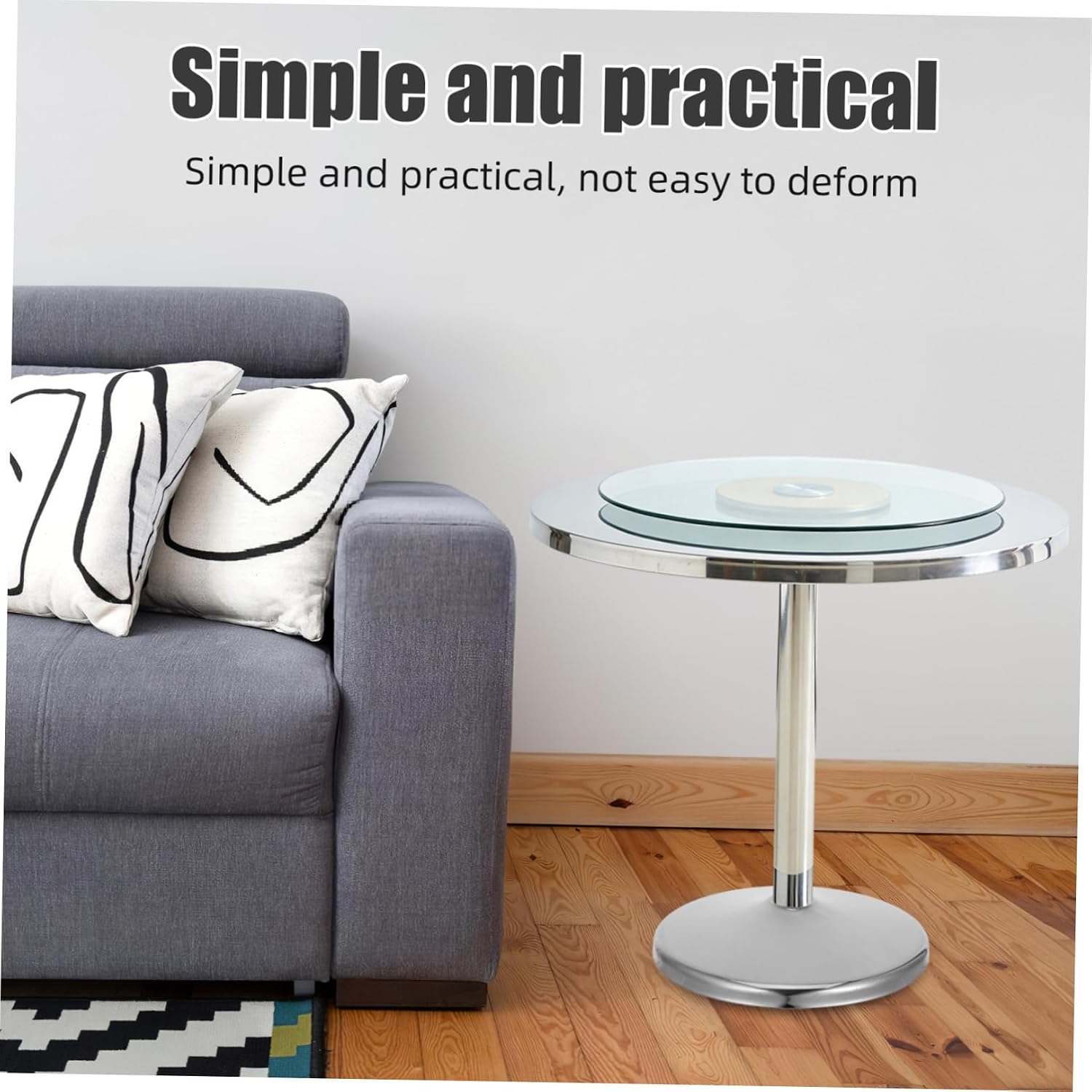 SEWACC Bar Stool Base Replacement Round Stainless Steel 36cm