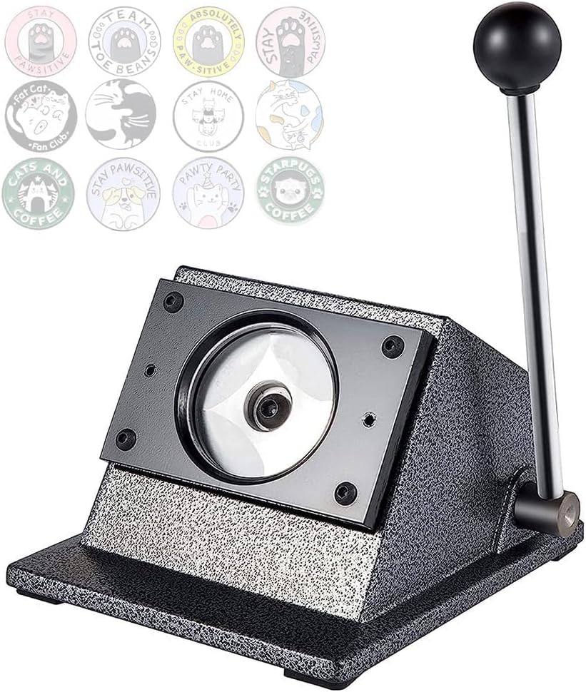 Punch Die Cutter, Badge Cutter, 58Mm Round Punch Die Cutter Cast Manual Graphic Punch Press Button Badge Maker 1.5Mm Cut Thickness Graphic