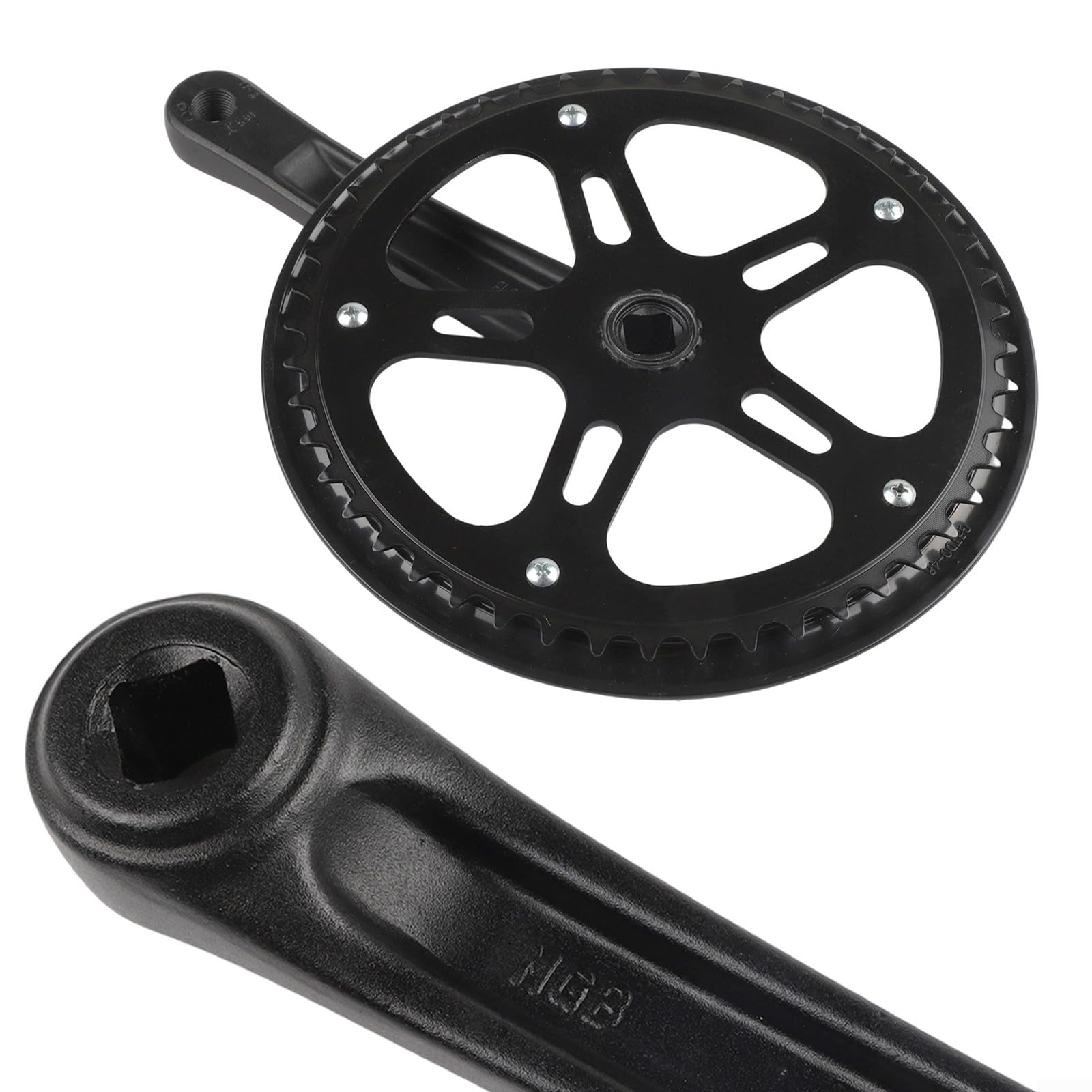 Guarnitura a foro quadrato 48T 165 mm in lega di alluminio per biciclette pieghevoli E-Bike a scatto fisso e telai per biciclette urbane compatte