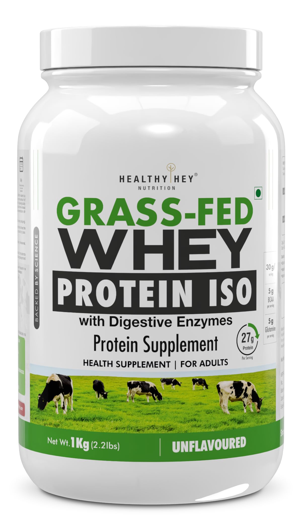 Healthyhey Nutrition Grass-Fed Whey Protein Isolate - 1kg (Unflavoured)
