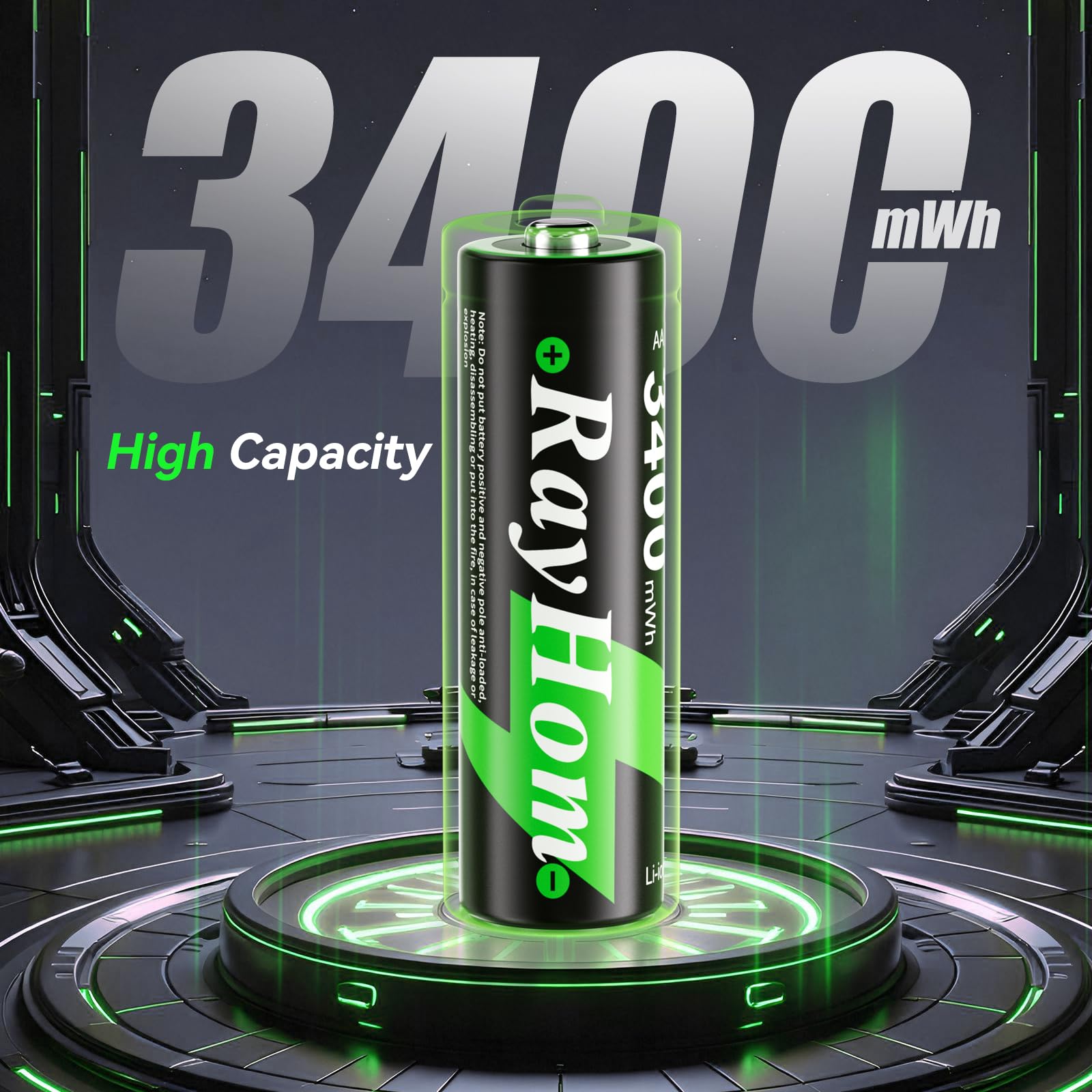 Lot de 16 piles au lithium rechargeables AA, plus de 2000 cycles, sortie constante 1,5 V, 3400 mWh double A pour caméra Blink, jouets télécommandés